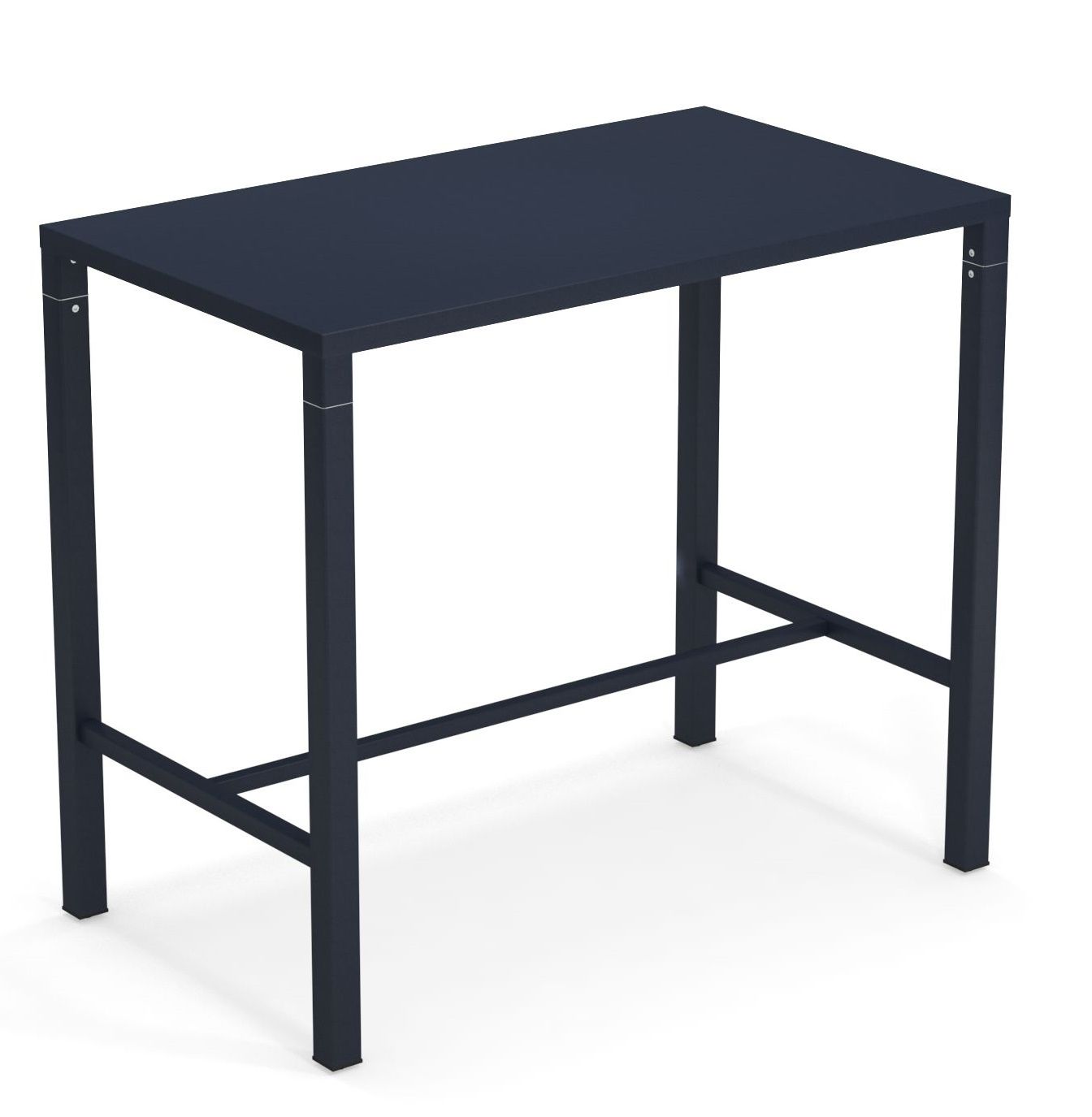 Nova Hochtisch Outdoor Emu, dunkelblauer Stehtisch für den Außenbereich mit minimalistischem Design.