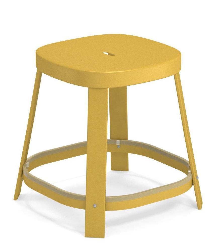 Gelber Thor Dining Stool Barhocker von Emu für den Außenbereich, niedrige Sitzhöhe.