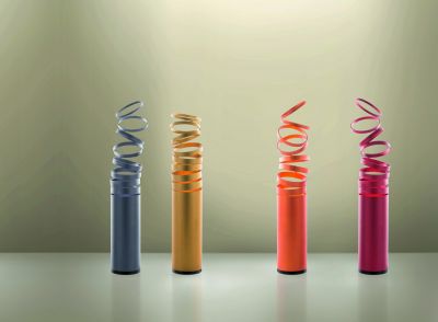Artemide Decompose' Tischleuchte in Blau, Gold, Orange und Pink, modernes Design, Lichtobjekt.