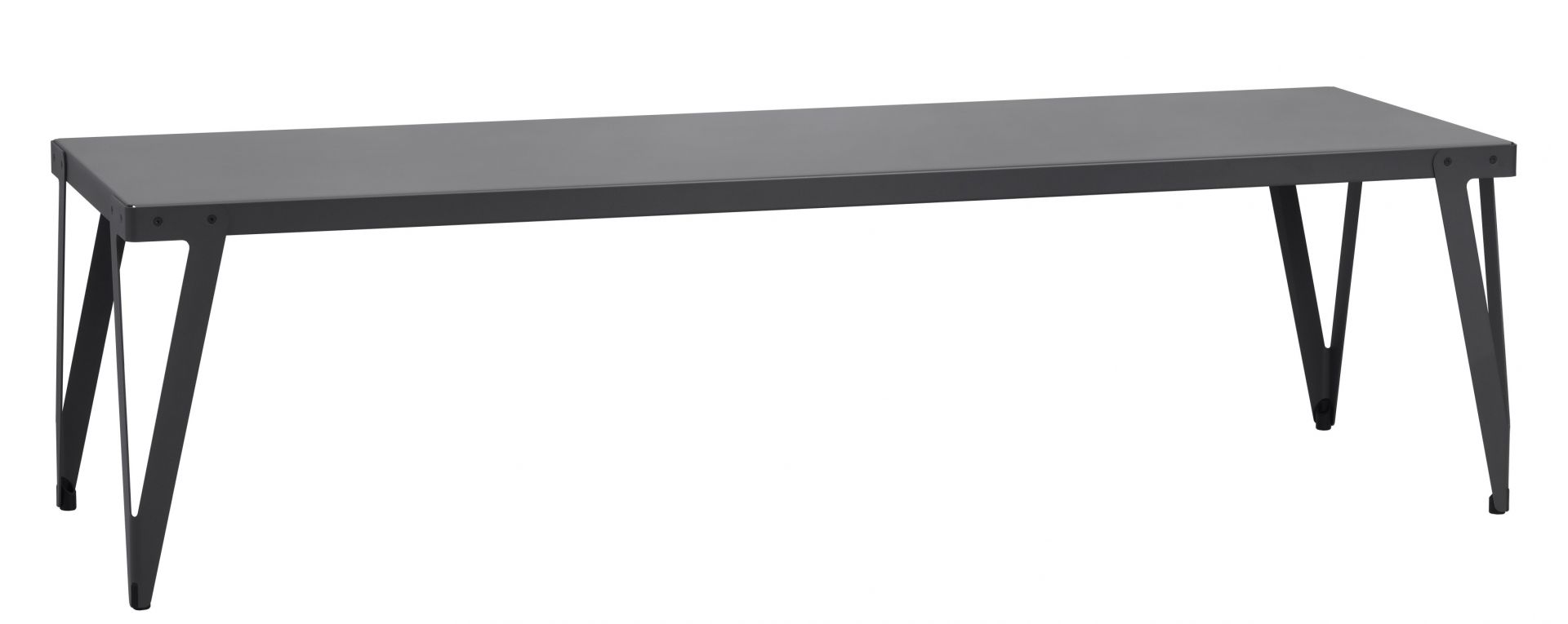 Lloyd Indoor Table Tisch Functionals: Moderner Esstisch in Anthrazit mit minimalistischem Design und Metallgestell.