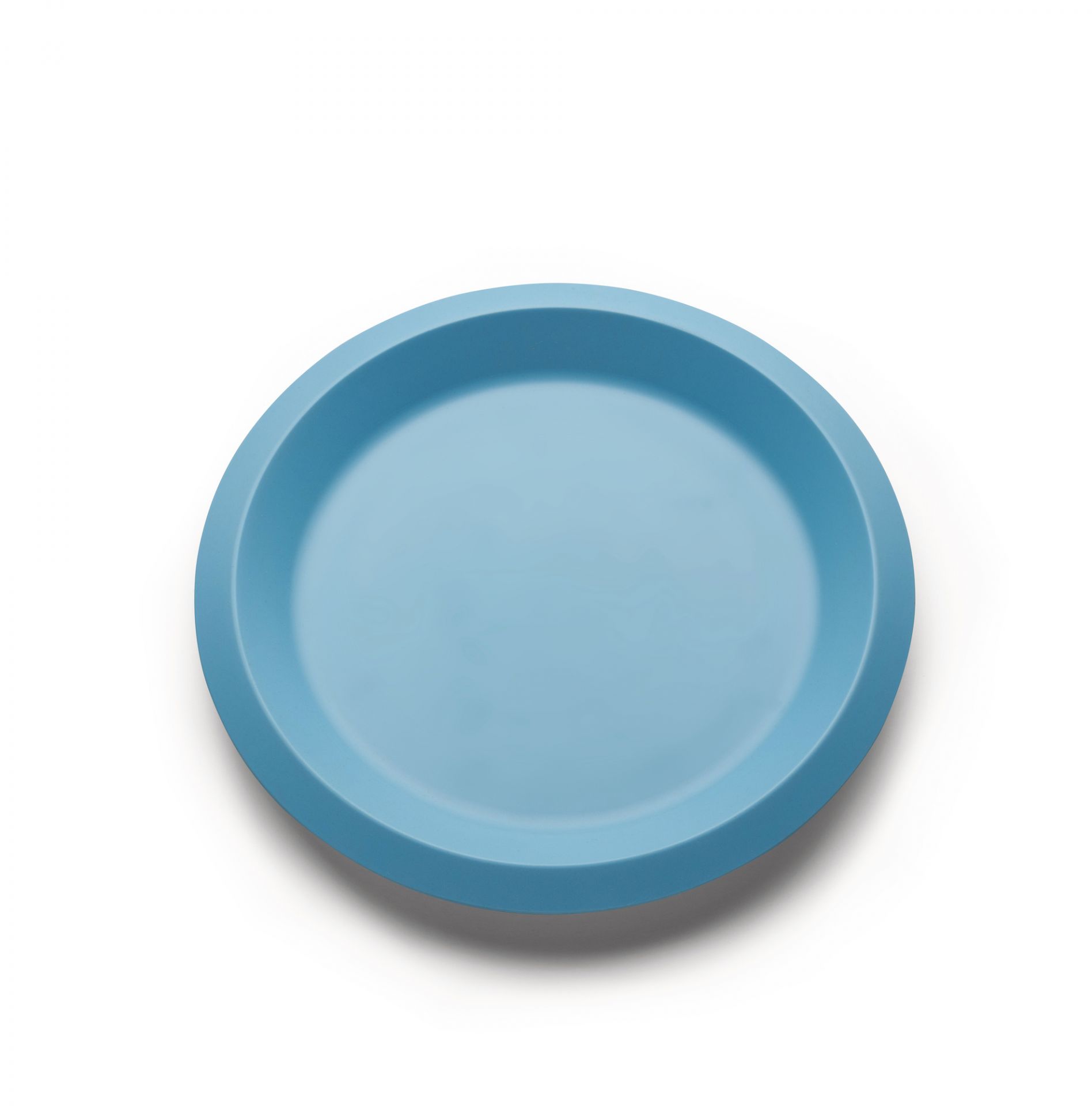 Blauer Alessi Kinderteller aus der Giro Kids Collection, modernes Design für Kindermahlzeiten.