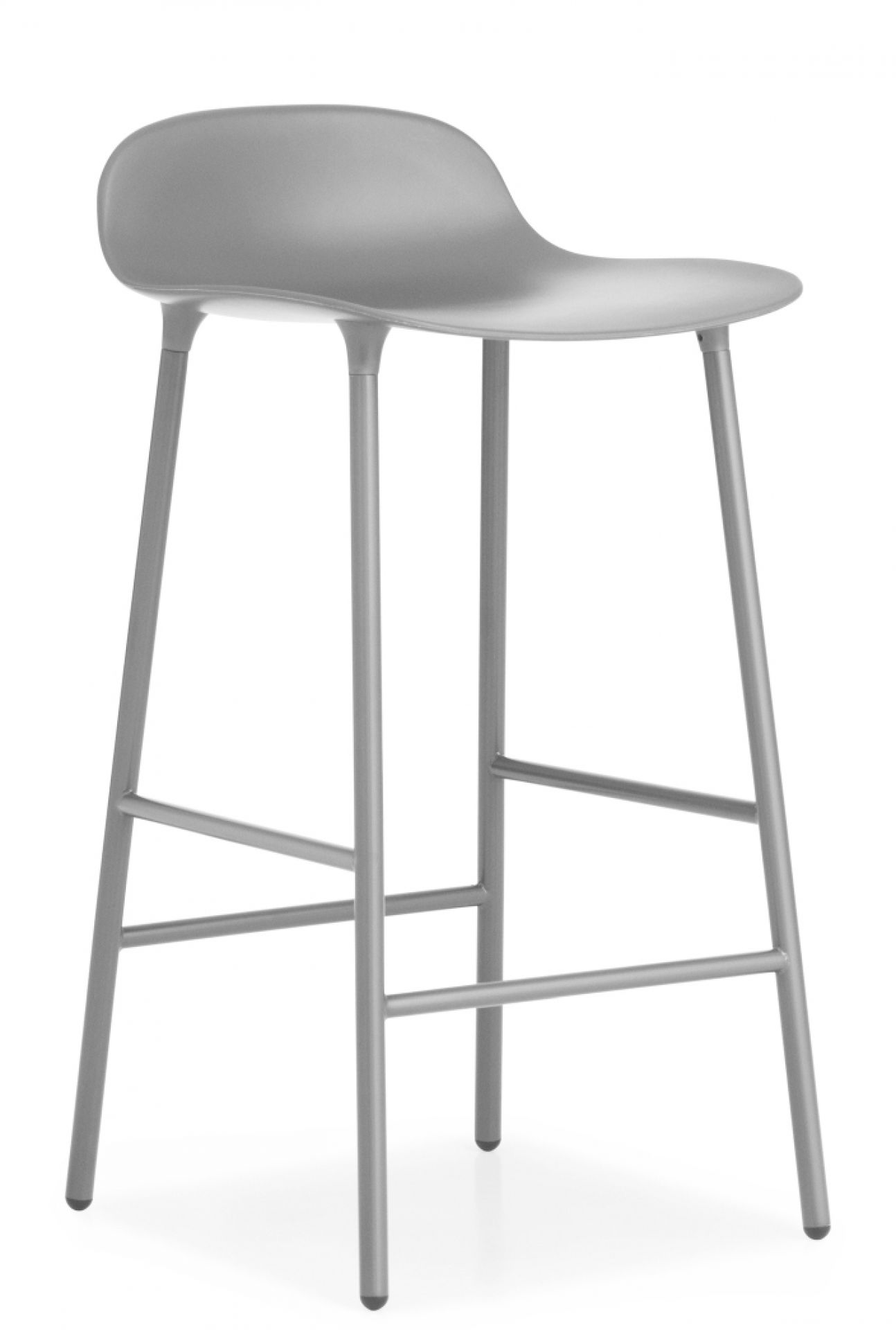 Normann Copenhagen Form Barhocker H 65 cm aus Stahl in Grau, modernes Küchendesign.