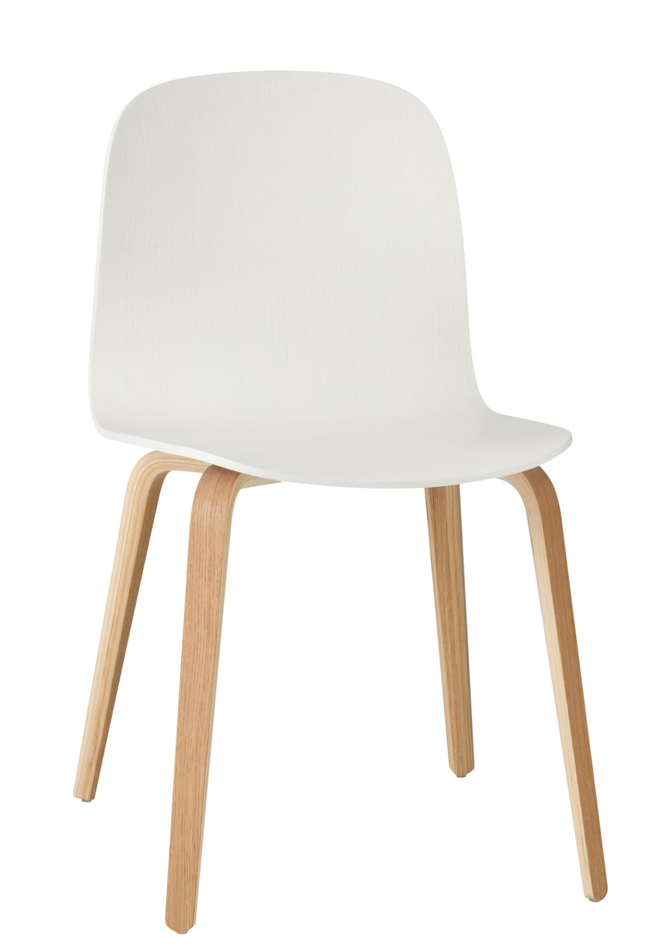 Visu Chair von Muuto mit Holzbeinen: Moderner Stuhl in Weiß für Esszimmer und Büro.