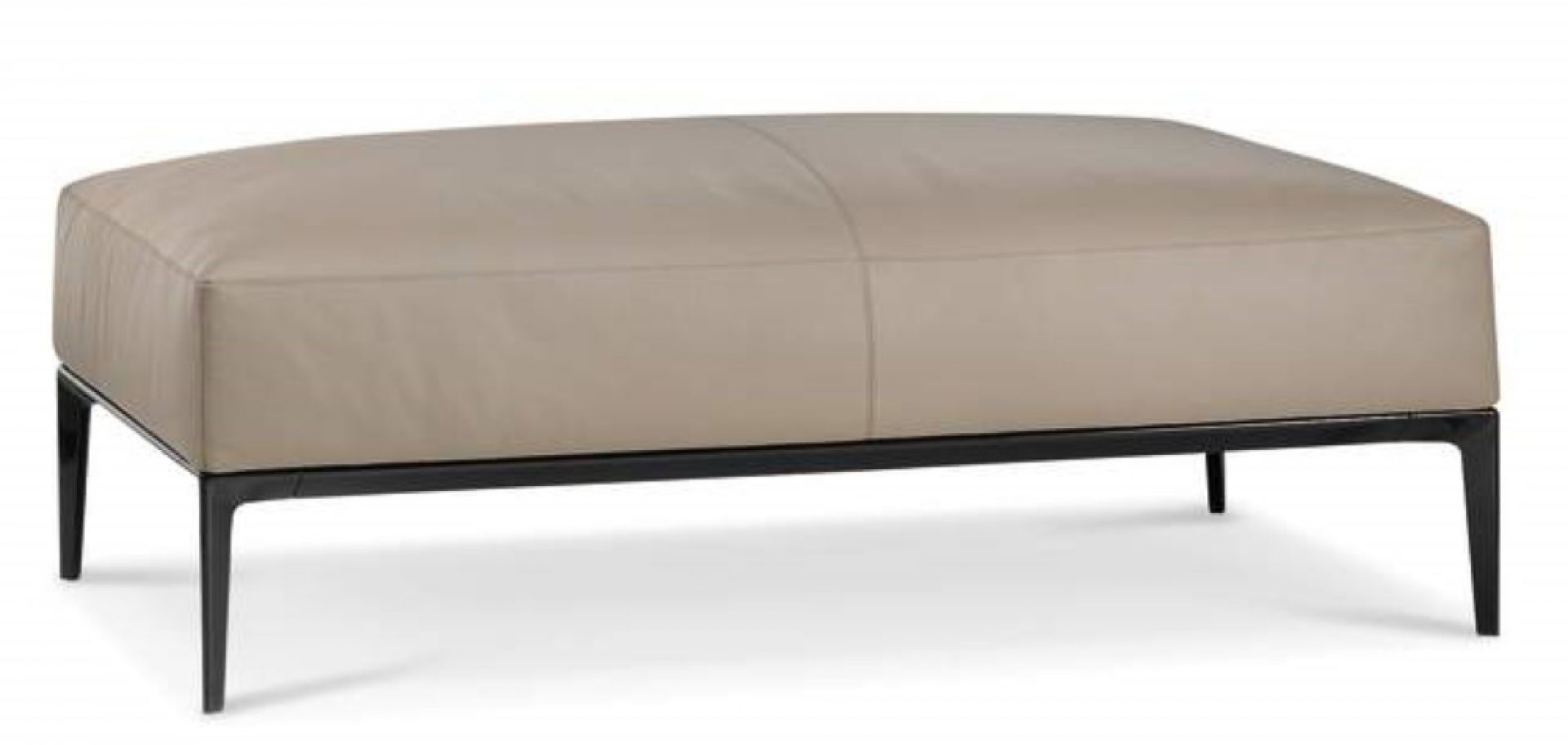 Jaan Living Polsterbank von Walter Knoll: Beige Lederbank mit schwarzem Metallgestell. Moderne Sitzbank.