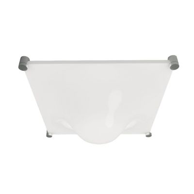Weiße, quadratische Bolla Deckenleuchte von Martinelli Luce, moderne Innenbeleuchtung für Wohnräume.