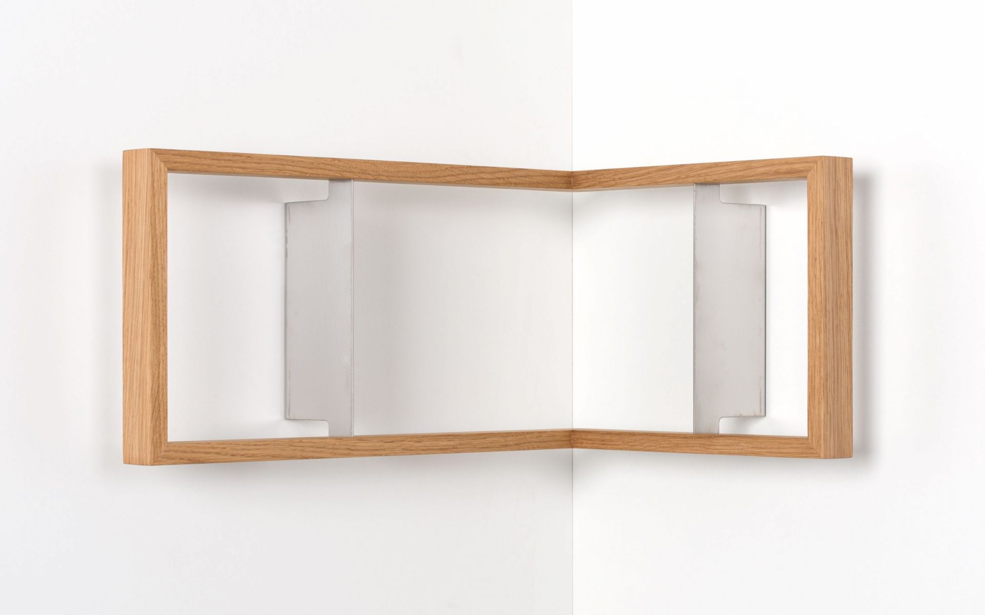 Eckregal b-eck aus Eiche, modernes Wandregal für die Ecke, minimalistisches Design, helle Holzoptik.