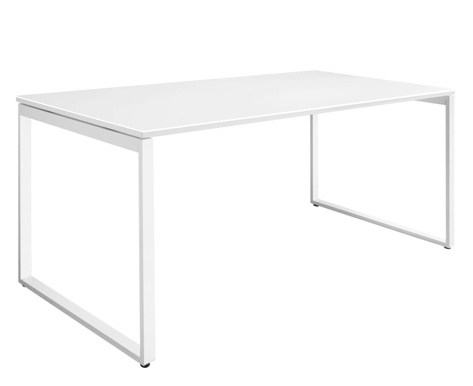 Weißer Schreibtisch Pop Square mit minimalistischem Design und rechteckiger Tischplatte für Büro und Homeoffice.