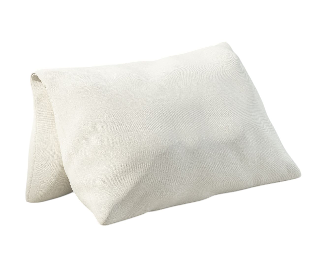 Nahaufnahme des Jumbo Pillow Pique Outdoor Kissens von vetsak in Cremeweiß, ideal für Gartenmöbel.