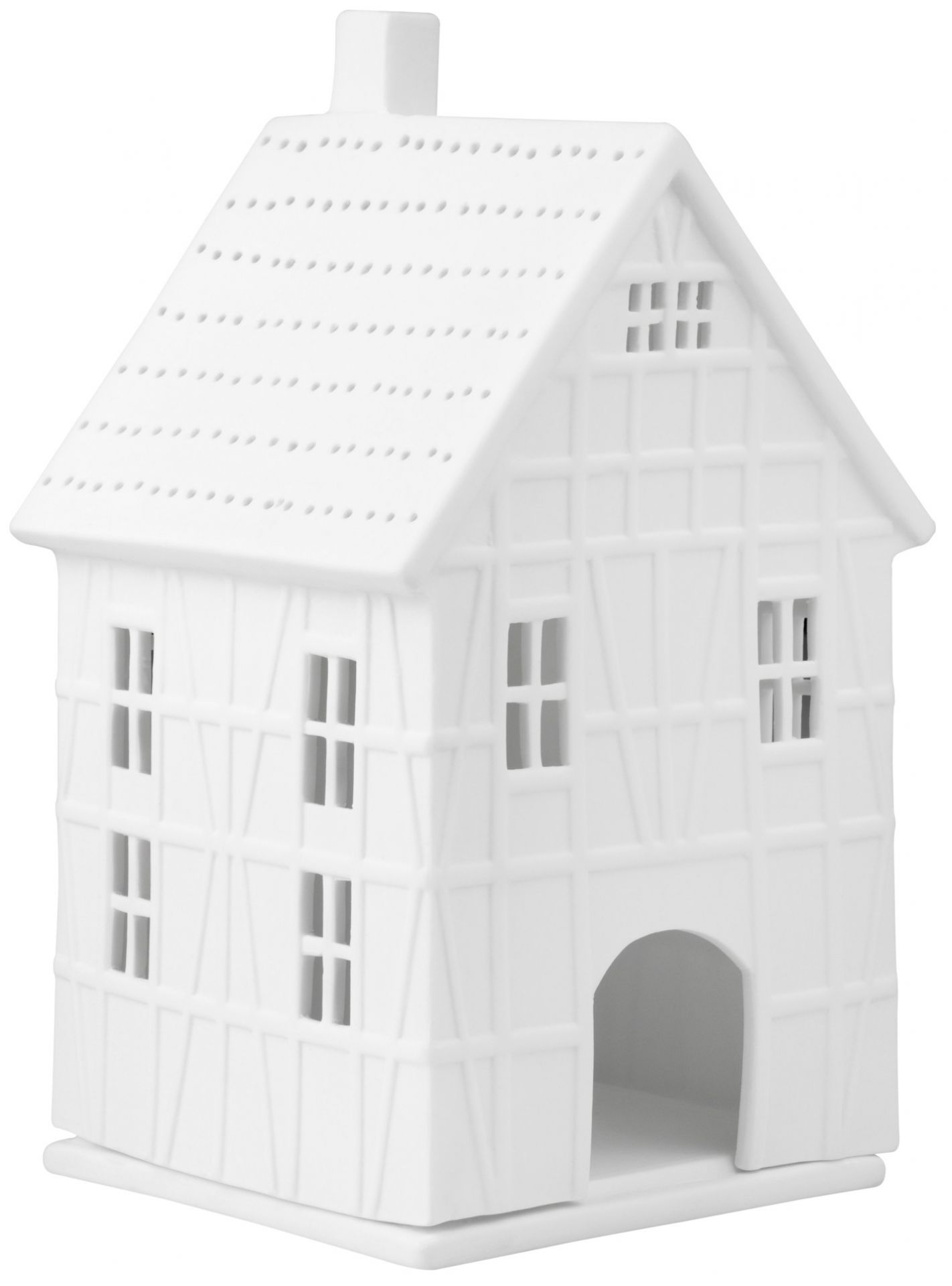 Weißes Living Lichthaus im Fachwerkstil von Räder, groß, für stimmungsvolle Beleuchtung.
