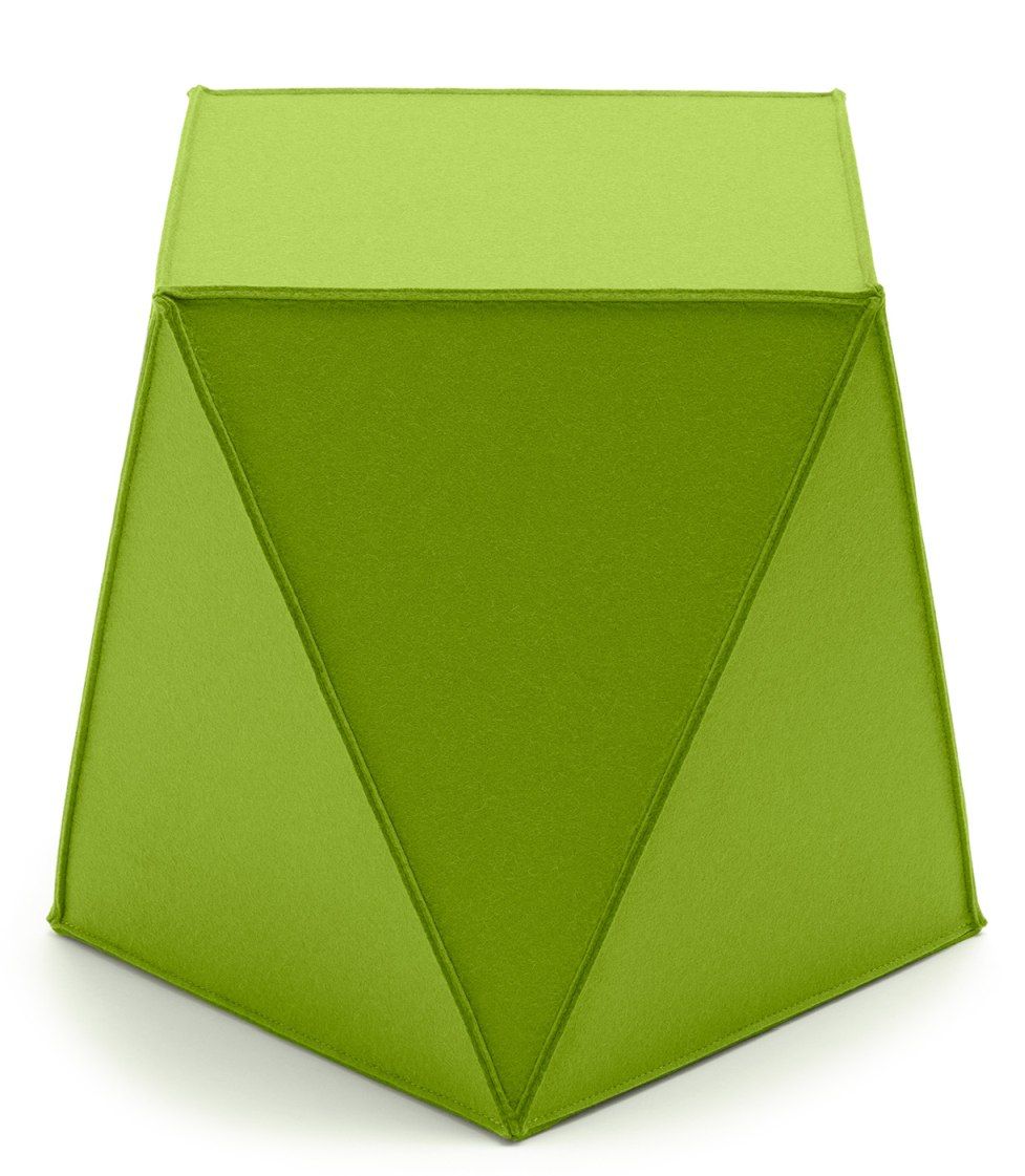 Brilli Sitzmöbel von HEY-SIGN, ein grüner, moderner Hocker aus Filz für Wohnzimmer und Büro.