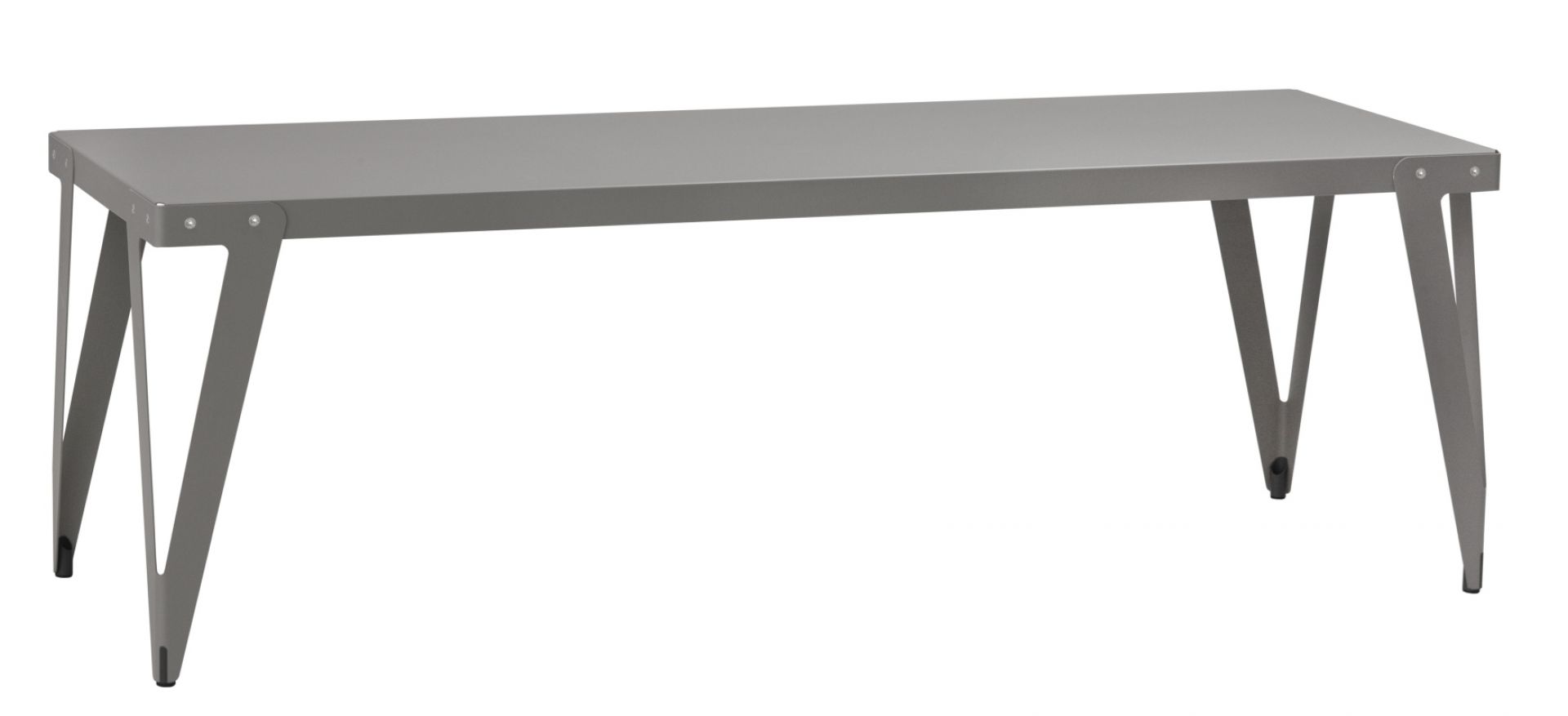 Grauer Lloyd Outdoor Table Tisch Functionals für den Garten oder die Terrasse.