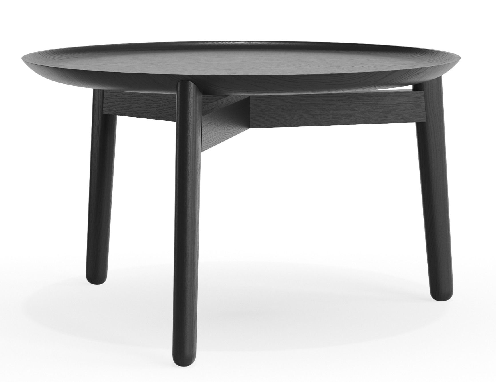 Plaisir 2 Beistelltisch von Zeitraum, runder, niedriger Tisch aus dunklem Holz, modernes Design für Wohnzimmer.
