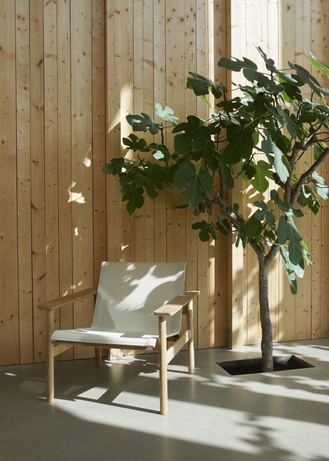 Pelagus Lounge Sessel von Skagerak by Fritz Hansen, Outdoor Möbel aus Holz und Stoff.