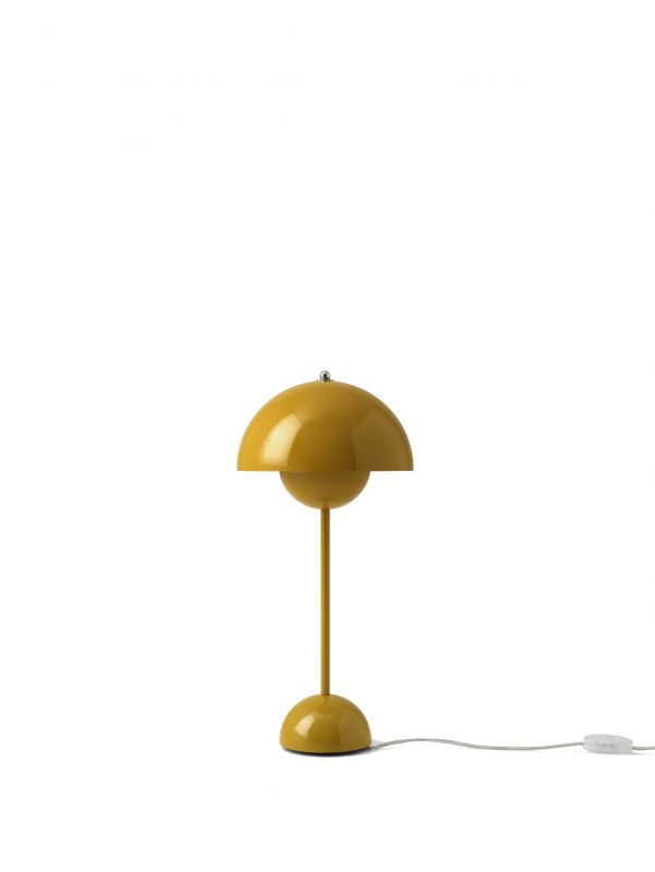 Gelbe Flowerpot VP3 Tischleuchte von AndTradition, modernes Design für Wohnzimmer und Schlafzimmer.