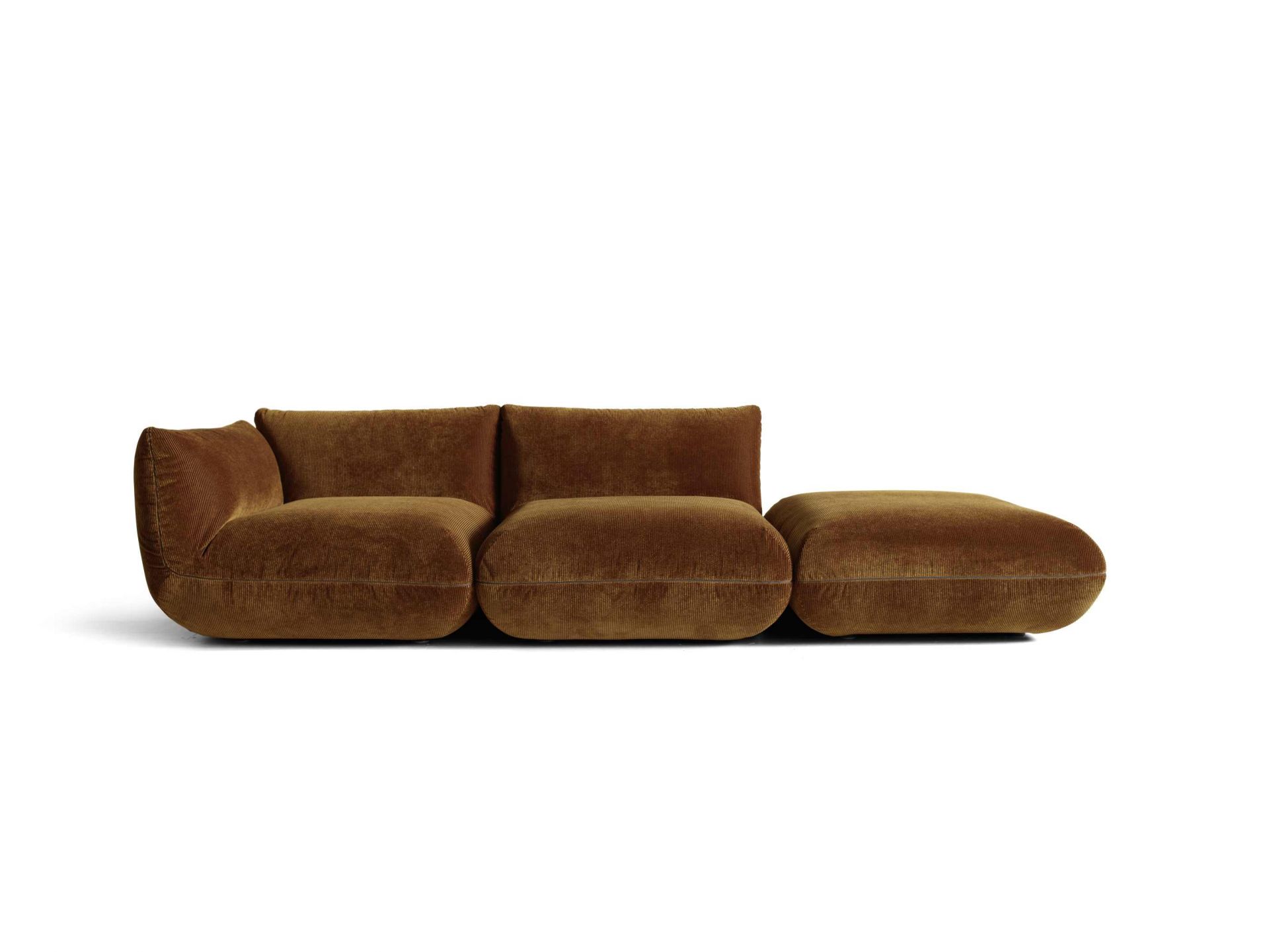 Jalis 21 Modulsofa von Cor in Braun, konfigurierbar, ohne Armlehnen, modernes Design.