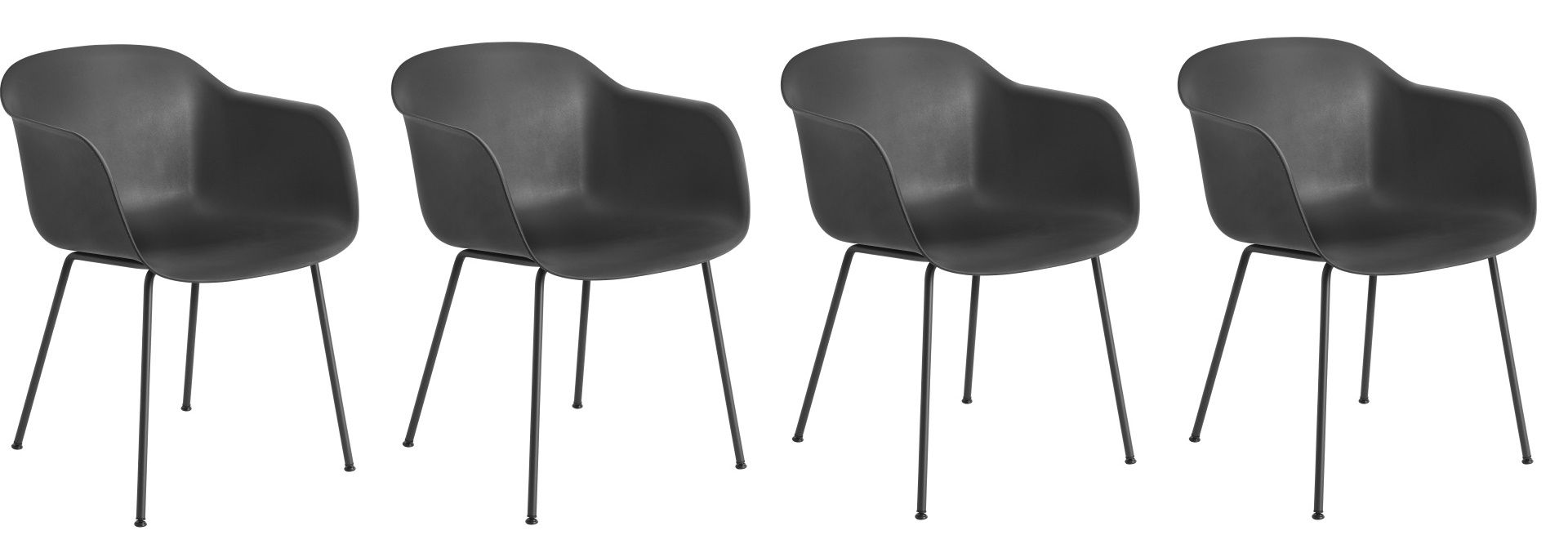 Aanbieding: Fiber Chair met buisvormig onderstel, set van 4 stoelen van Muuto – UNIEK EXEMPLAAR