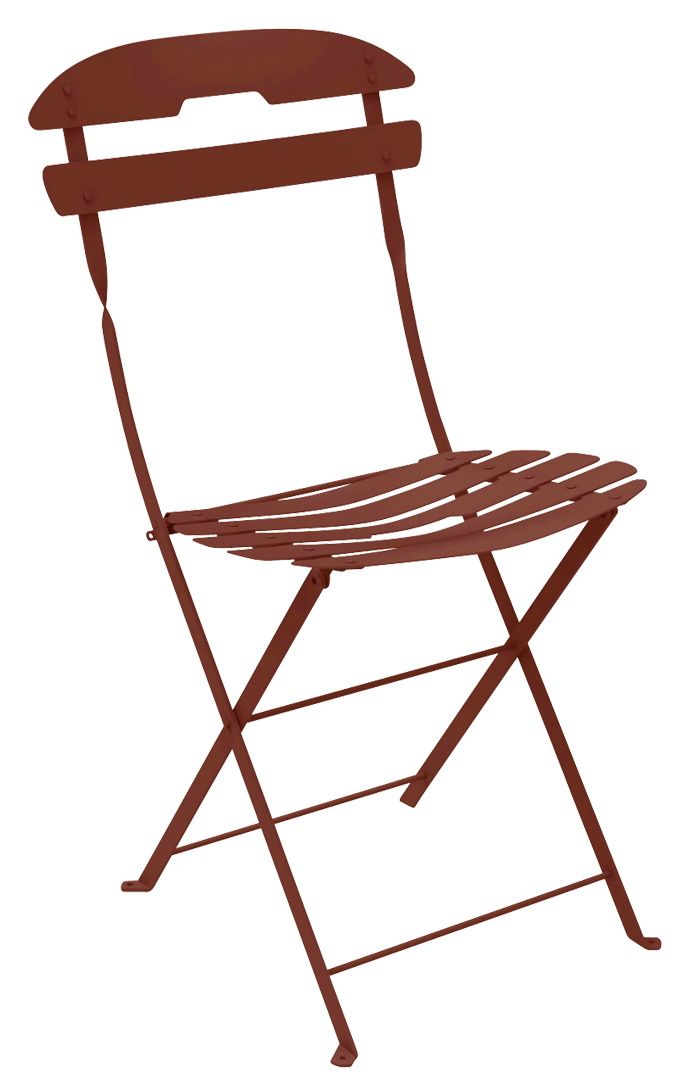 La Môme Klappstuhl von Fermob, brauner Gartenstuhl aus Metall, ideal für Balkon und Terrasse.
