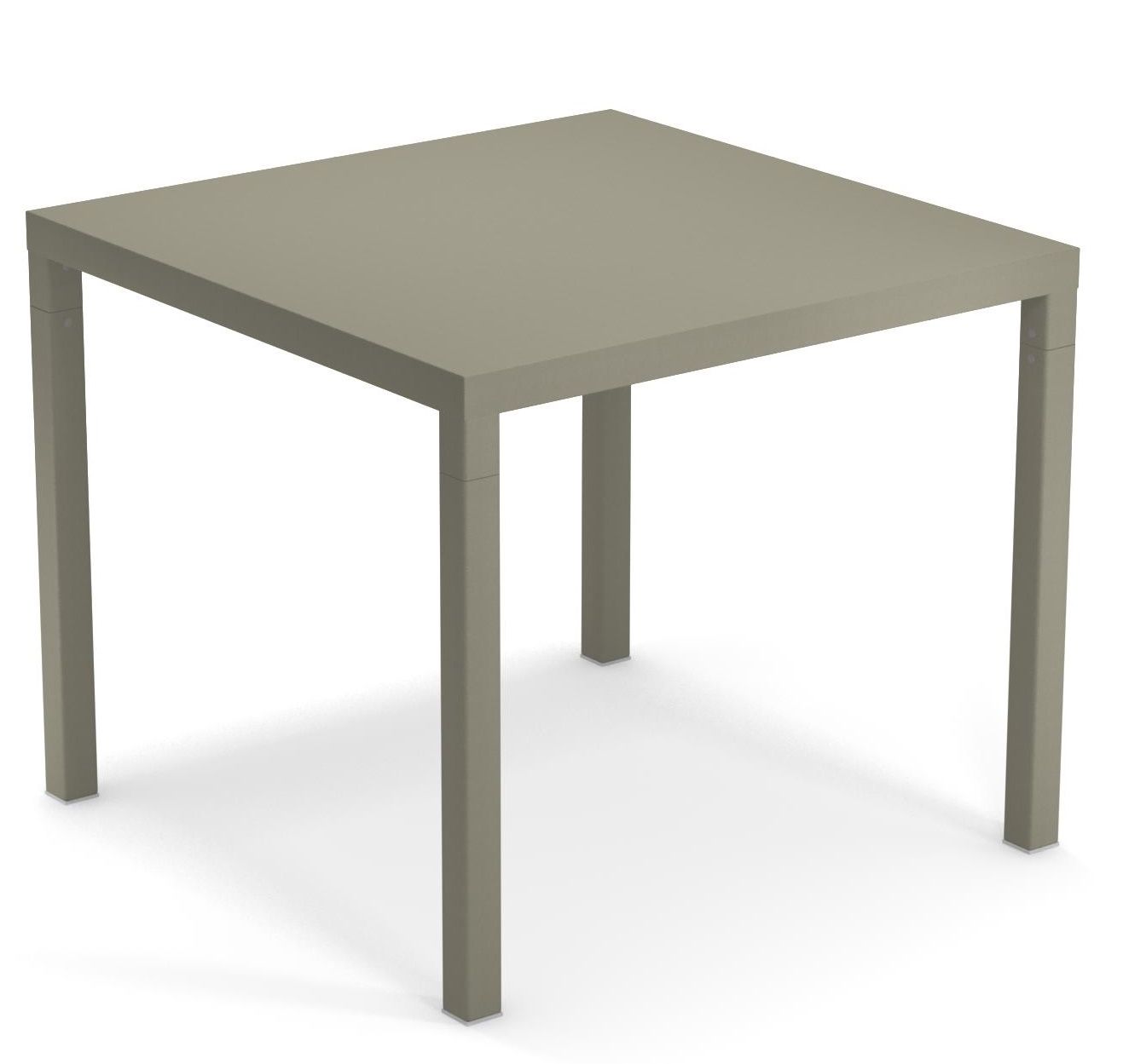 Quadratischer Nova Tisch von Emu für den Außenbereich, modernes Design in Taupe.