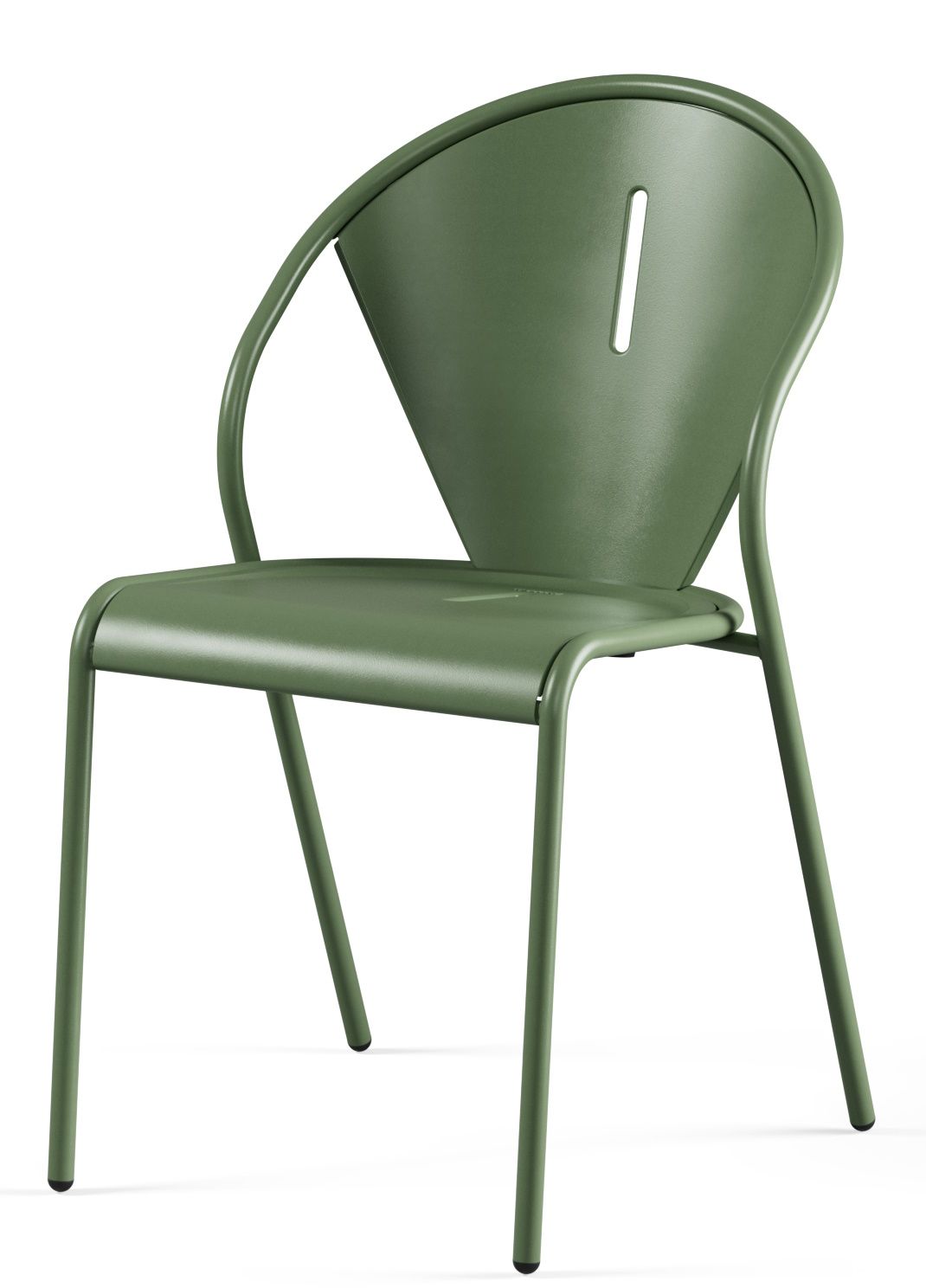 Emu Code Chair Outdoor Stuhl in Olivgrün, minimalistisches Design für Garten, Terrasse und Balkon.
