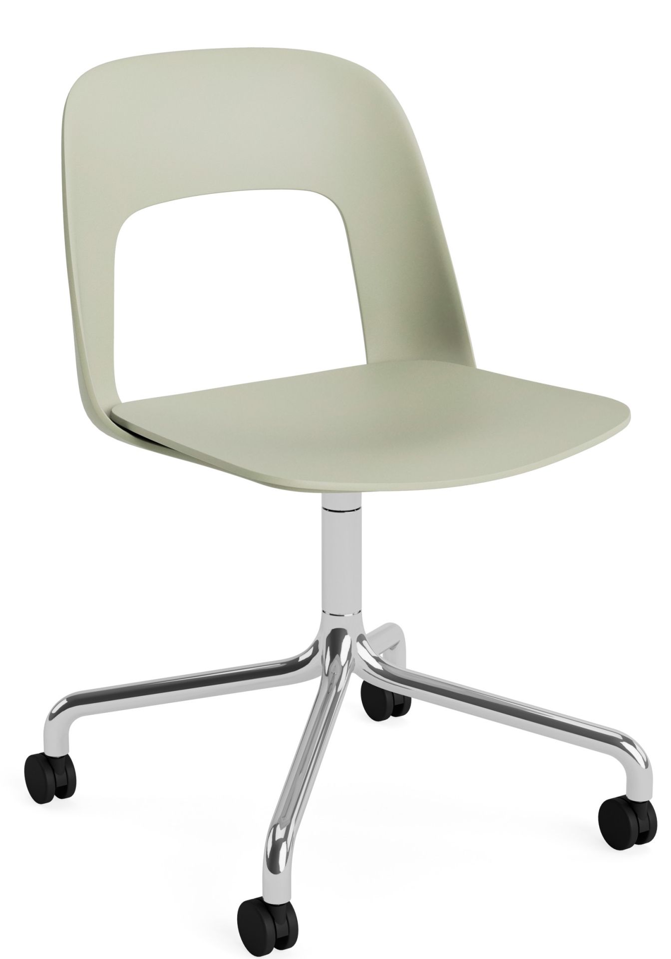 Lay-out Side Chair 161, draaistoel met vier poten van Hay