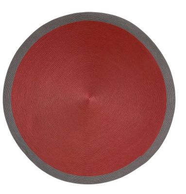 Runder, roter Circus Teppich Ø 200 cm von Cassina, geeignet für den Außenbereich.