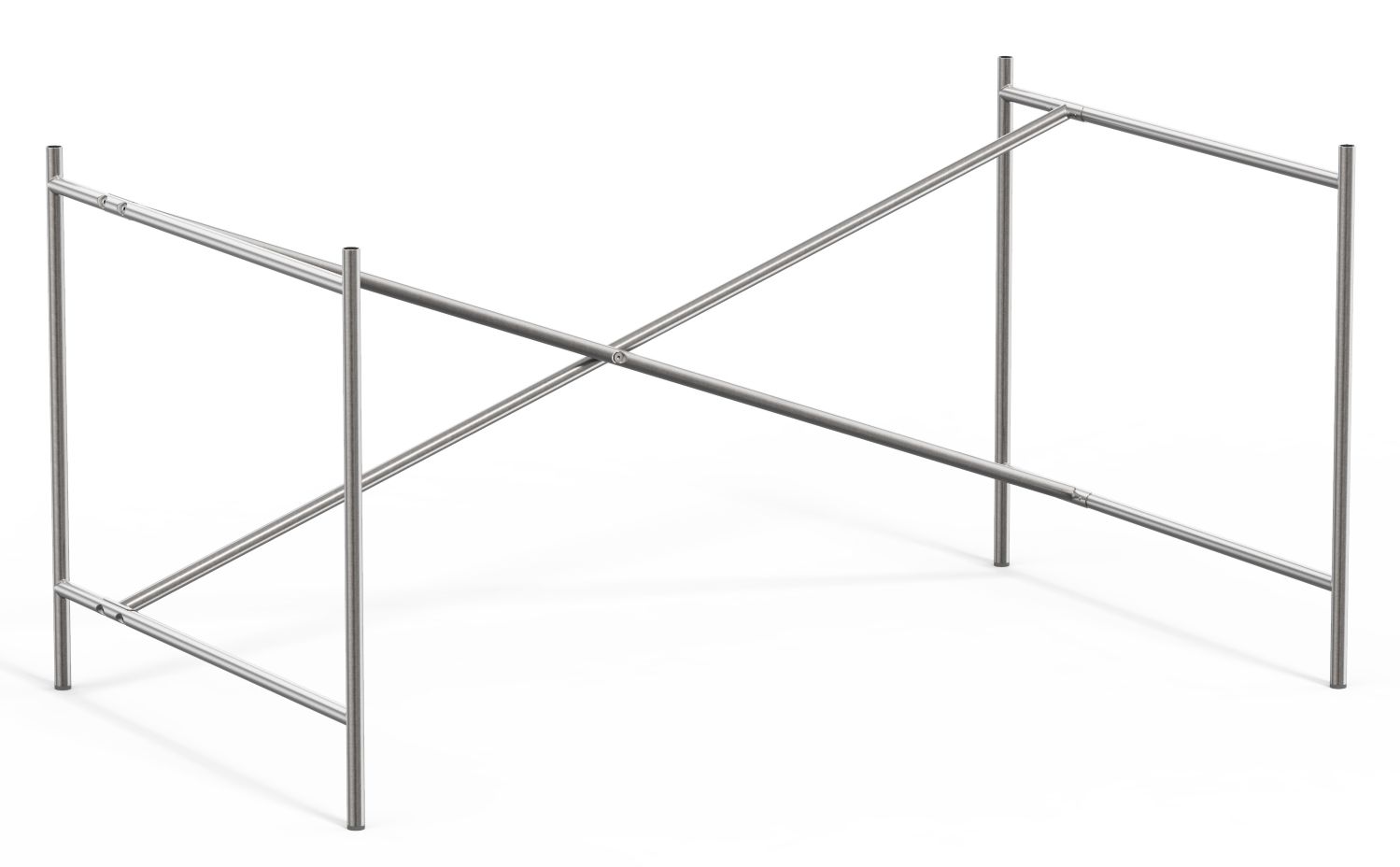 Eiermann Tischgestell von Richard Lampert, verchromtes Stahlrohr, minimalistisches Design für moderne Büros und Wohnräume.