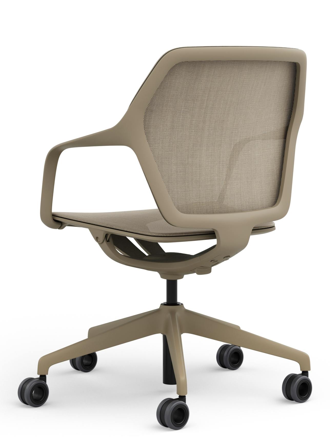 Ray Work 9220 Bürodrehstuhl von Brunner, ergonomischer Schreibtischstuhl mit Armlehnen und Rollen, Ansicht von hinten.