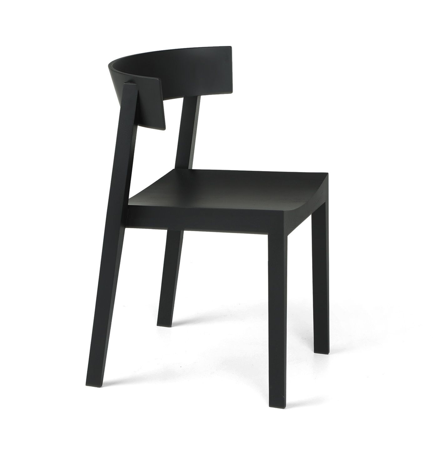 Schwarzer Bik Stuhl von Prostoria, moderner Holzstuhl für Esszimmer und Wohnbereich, minimalistisches Design.