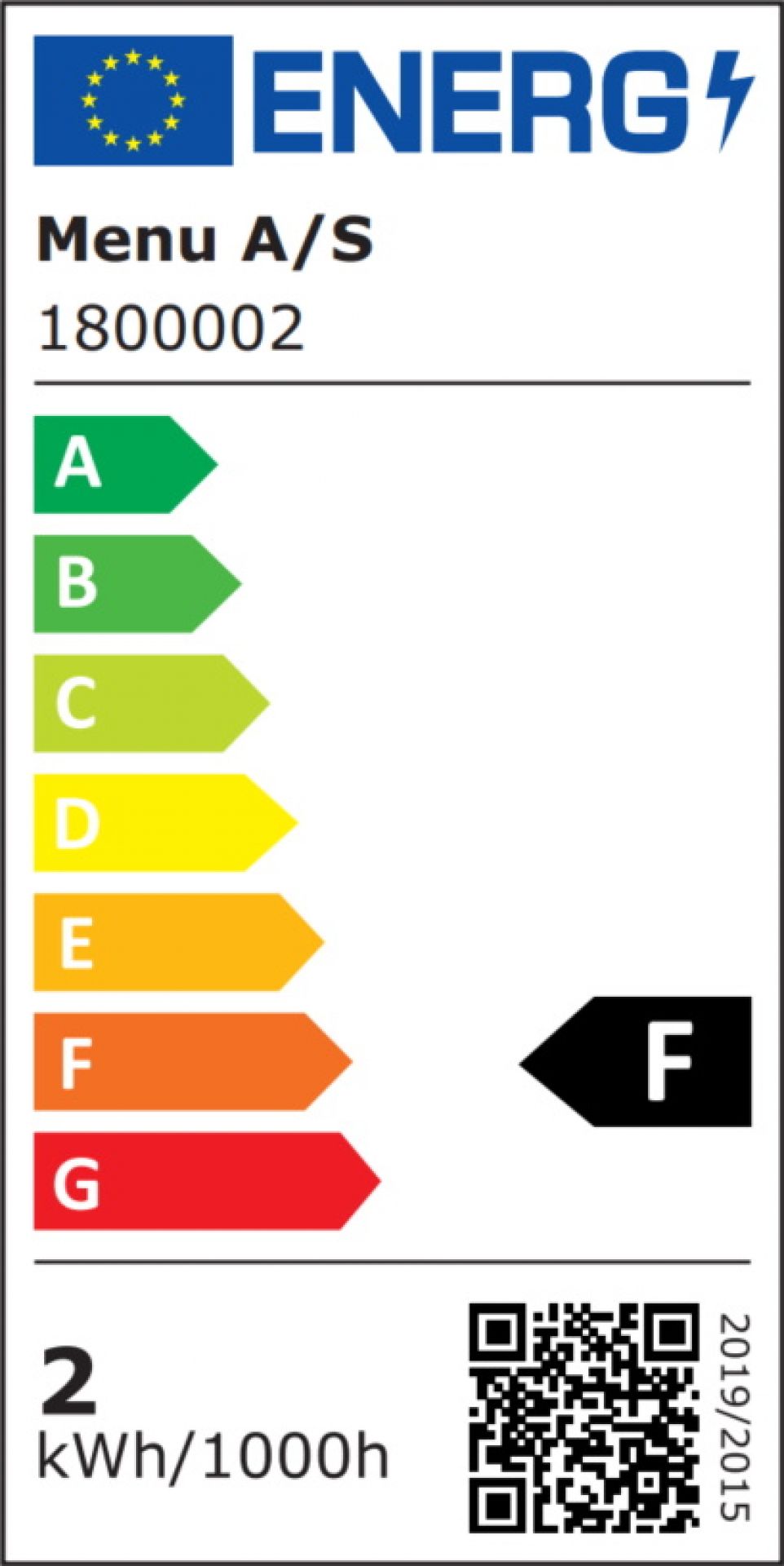 Energielabel der JWDA Tischleuchte in Staubgrün, Energieeffizienzklasse F. Tragbare Lampe mit geringem Stromverbrauch.