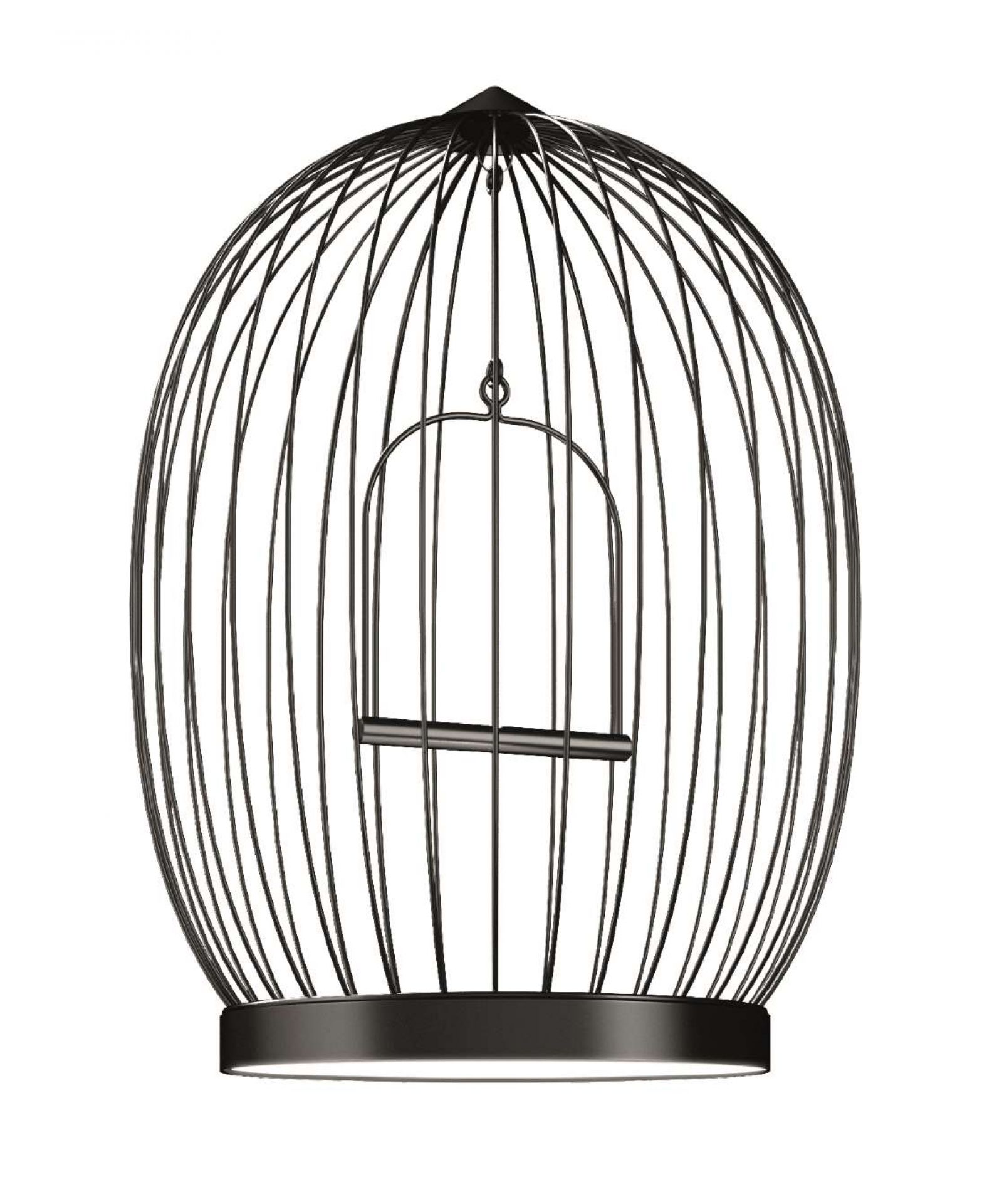 Twee T. Hängeleuchte von Casamania Horm in Schwarz, modernes Design imitiert einen Vogelkäfig.