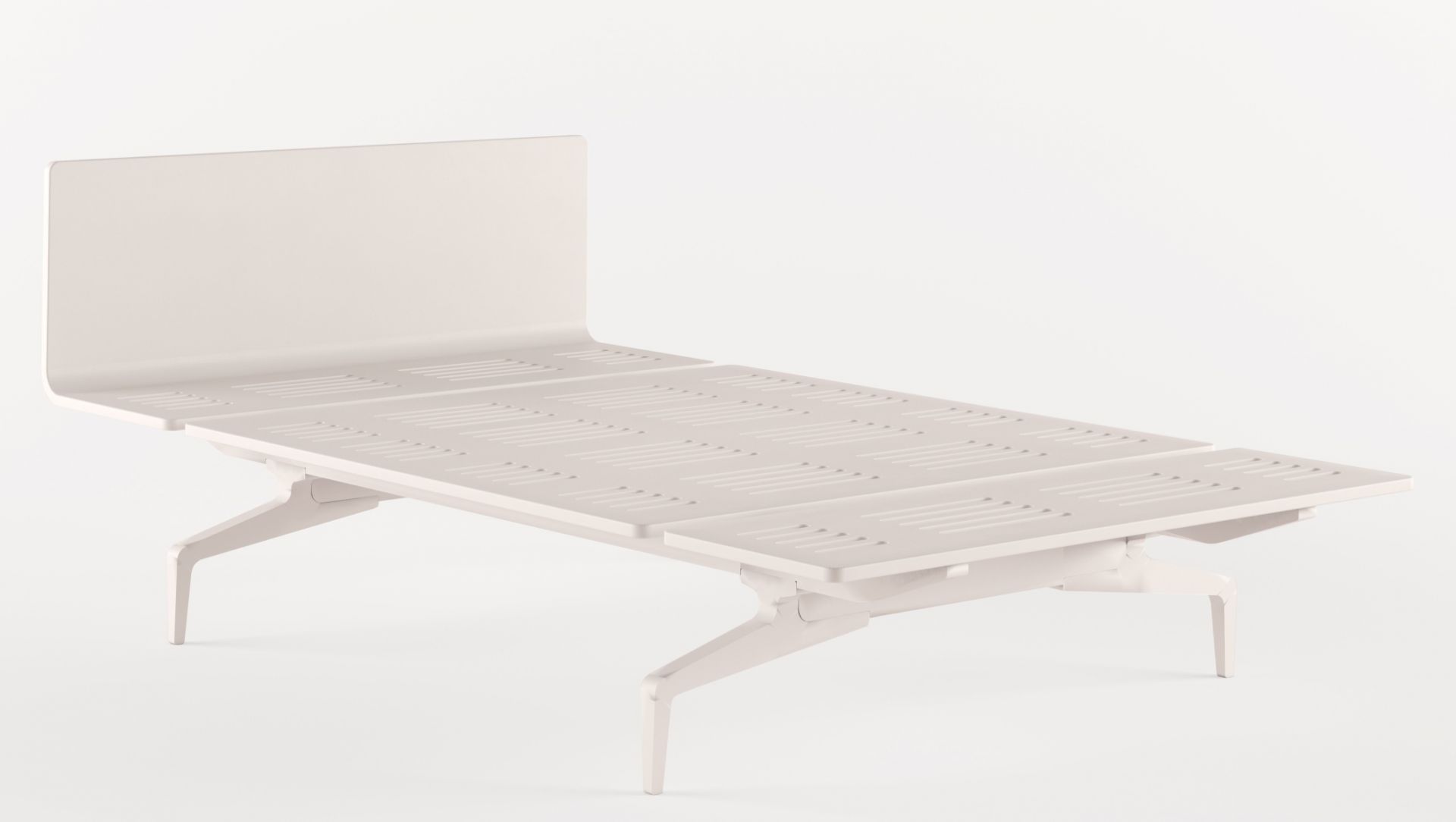 Legnoletto Bett von Alias in Weiß, modernes Design mit Lattenrost und minimalistischem Kopfteil.