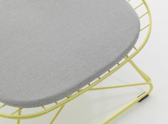 Detailaufnahme des Soft Seats Sitzkissen von Vitra, Typ A Cosy 2 in Pebble Grey, Indoor/Outdoor geeignet.