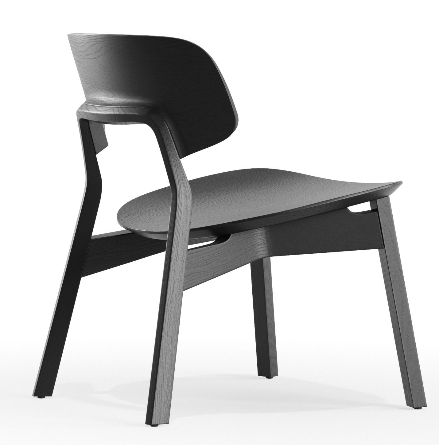 Nonoto Lounge Chair Cocktailsessel Zeitraum in Schwarz, Ansicht von hinten, modernes Design für Wohnzimmer und Büro.