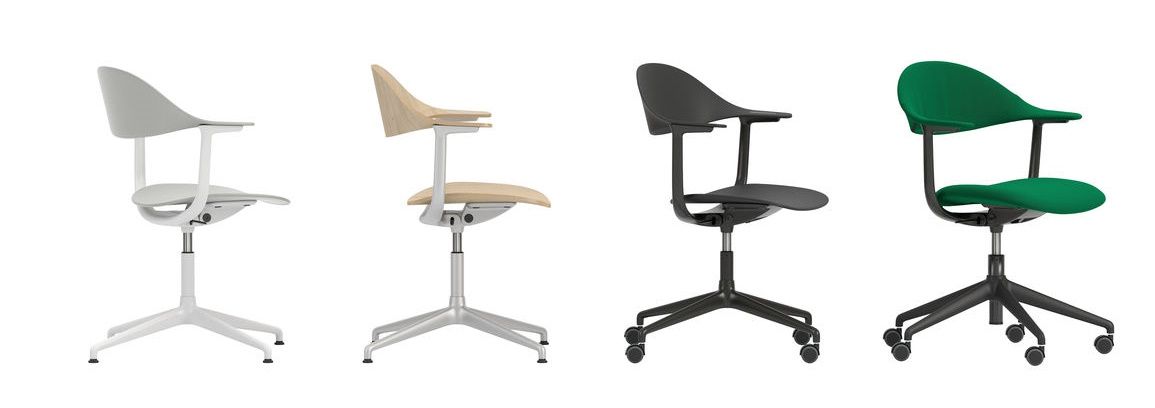 Mynt Bürostuhl von Vitra mit verschiedenen Polsterfarben und Gestellvarianten, ergonomischer Drehstuhl für das Büro.