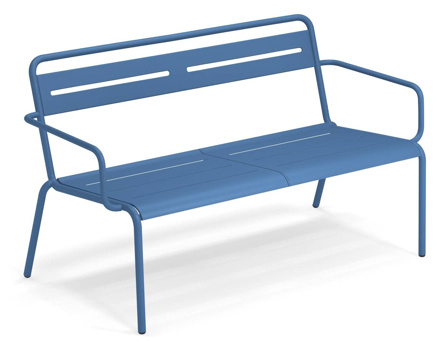 Blaue Star Sofa Outdoor Bank von Emu mit Armlehnen und modernem Design für Garten und Terrasse.