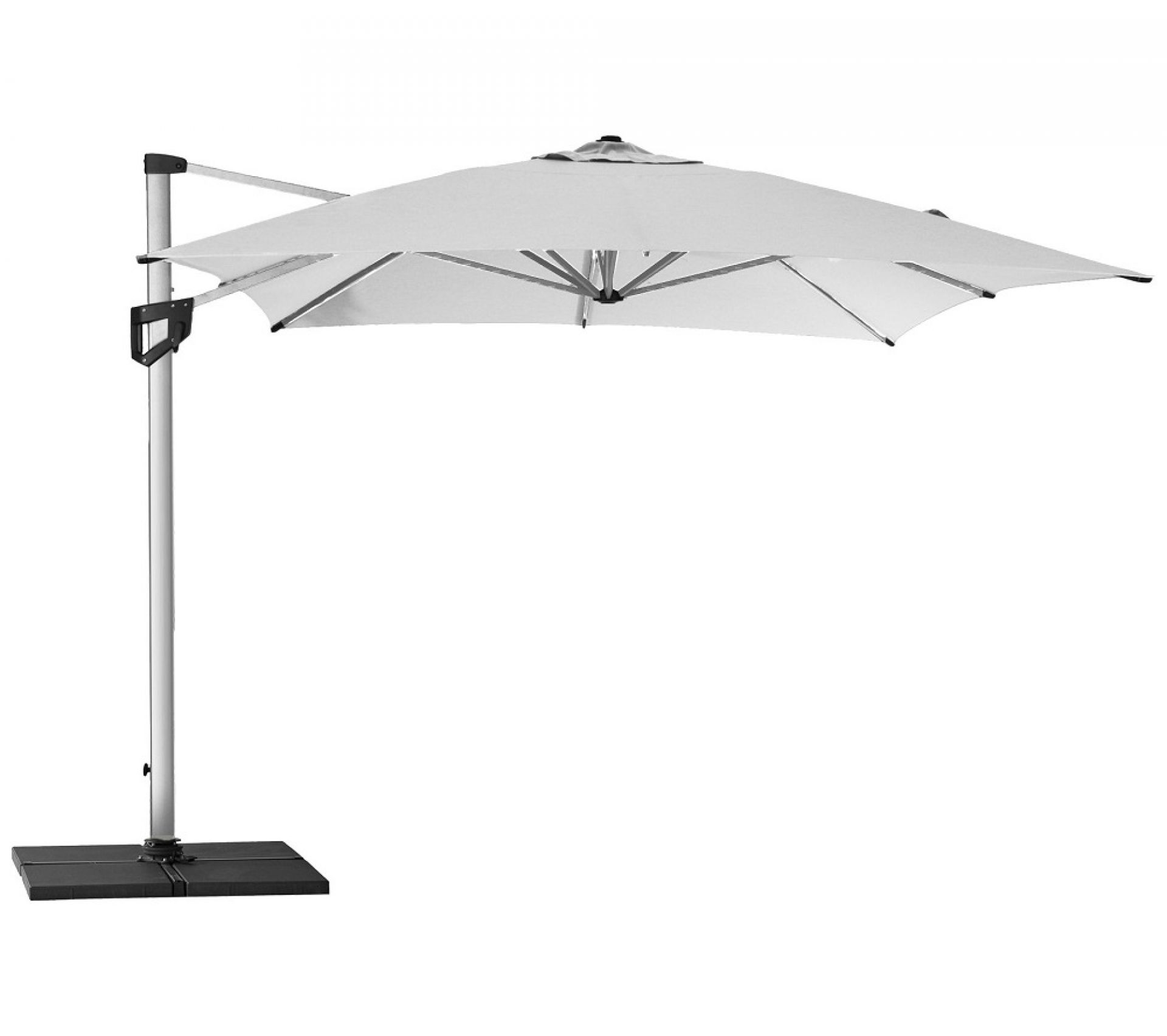 Hyde Luxe hangende parasol, wit, inclusief voet, Cane-Line
