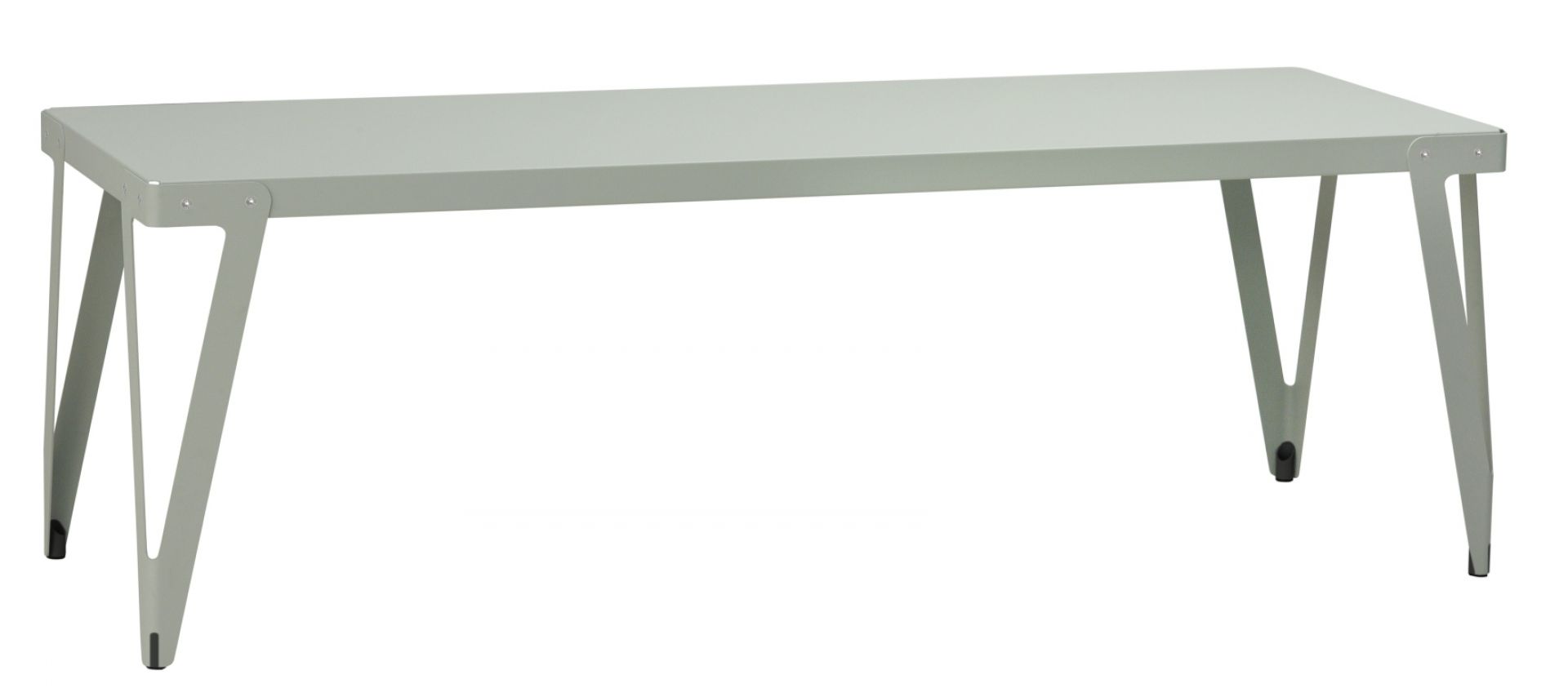Lloyd Outdoor Tisch, grauer Gartentisch mit Stahlgestell und minimalistischem Design für den Außenbereich.