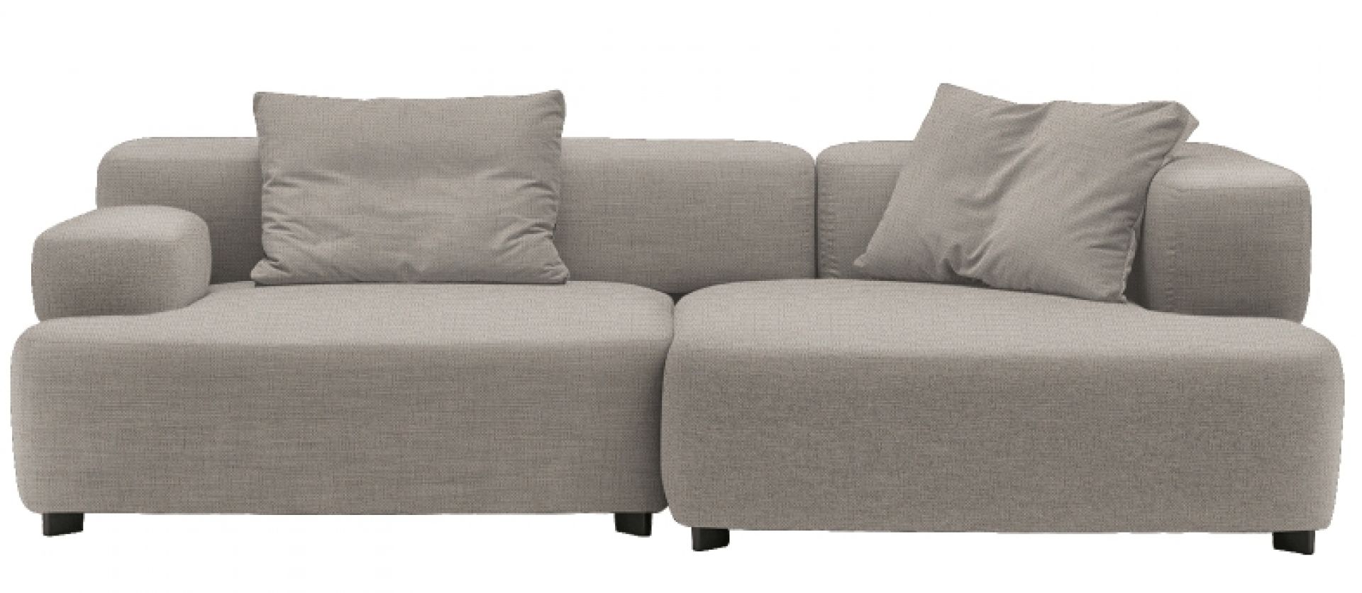 Alphabet Sofa von Fritz Hansen, 3-Sitzer mit Armlehne rechts, modernes Design Sofa in Beige.