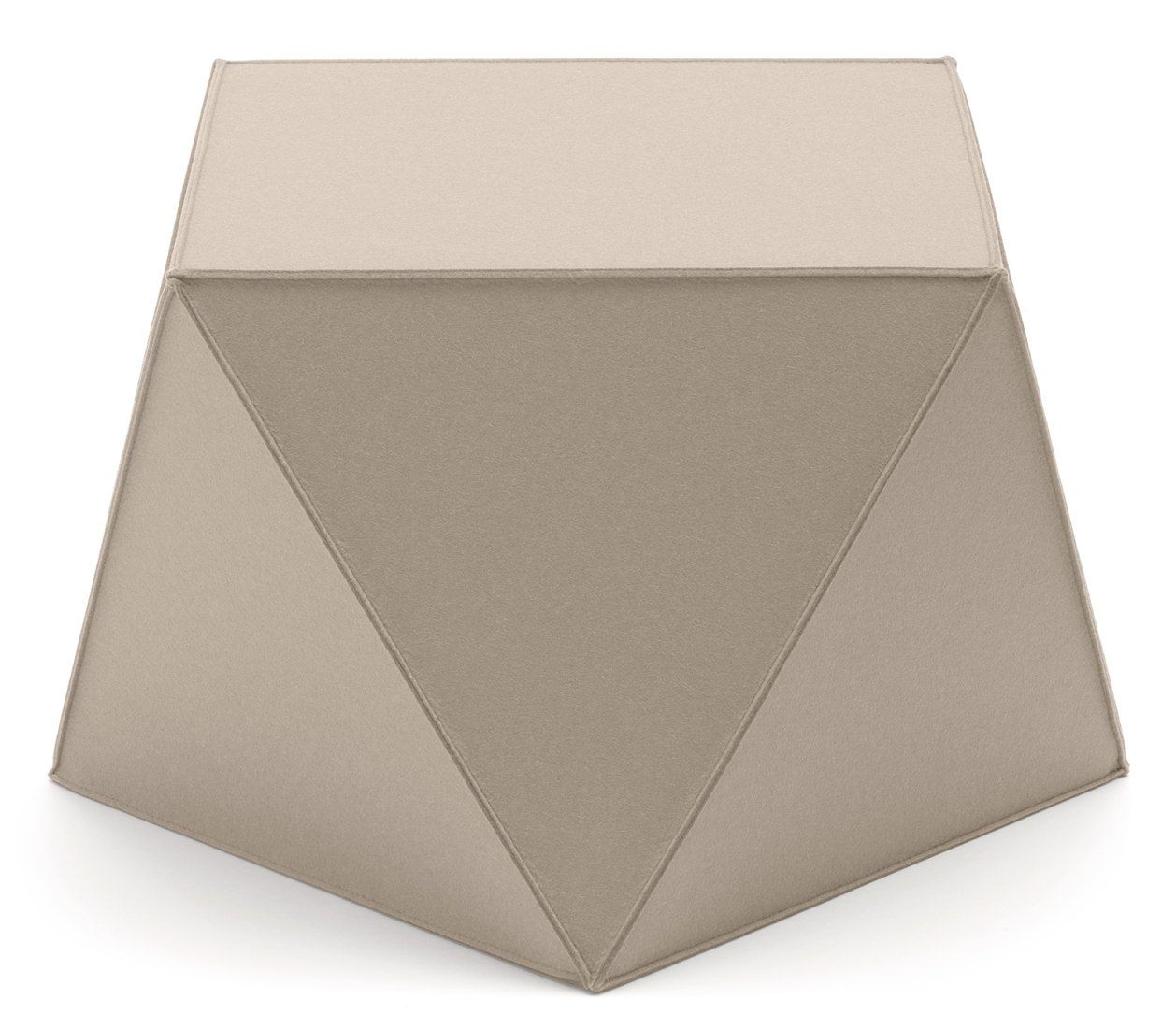 Diamond Sitzmöbel von HEY-SIGN by BWF Group, moderner Hocker in Beige, Filz-Sitzgelegenheit für Wohnzimmer.
