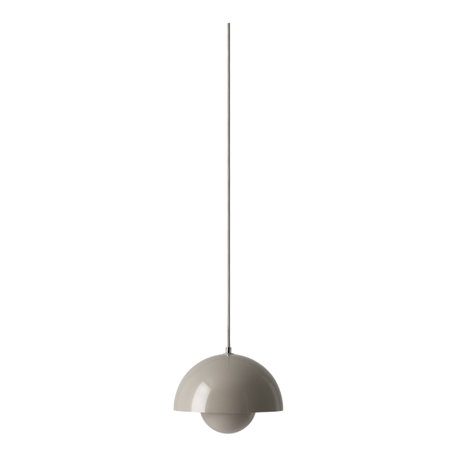 VP1 Flowerpot Pendelleuchte von AndTradition in Grau, moderne Hängeleuchte für Wohnzimmer und Esszimmer.