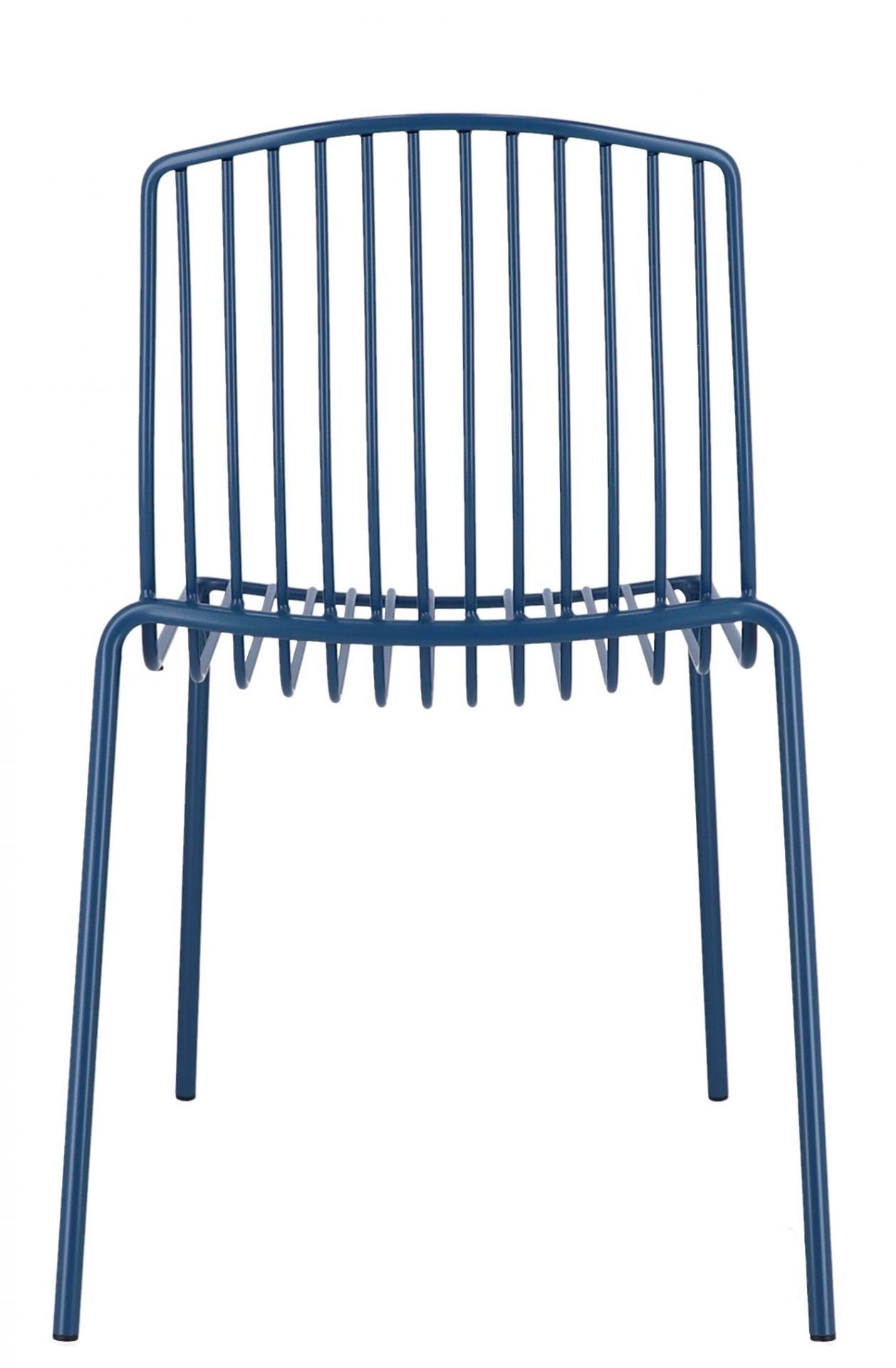 Blauer Mori Stuhl von Jan Kurtz für den Außenbereich, Ansicht von vorne.