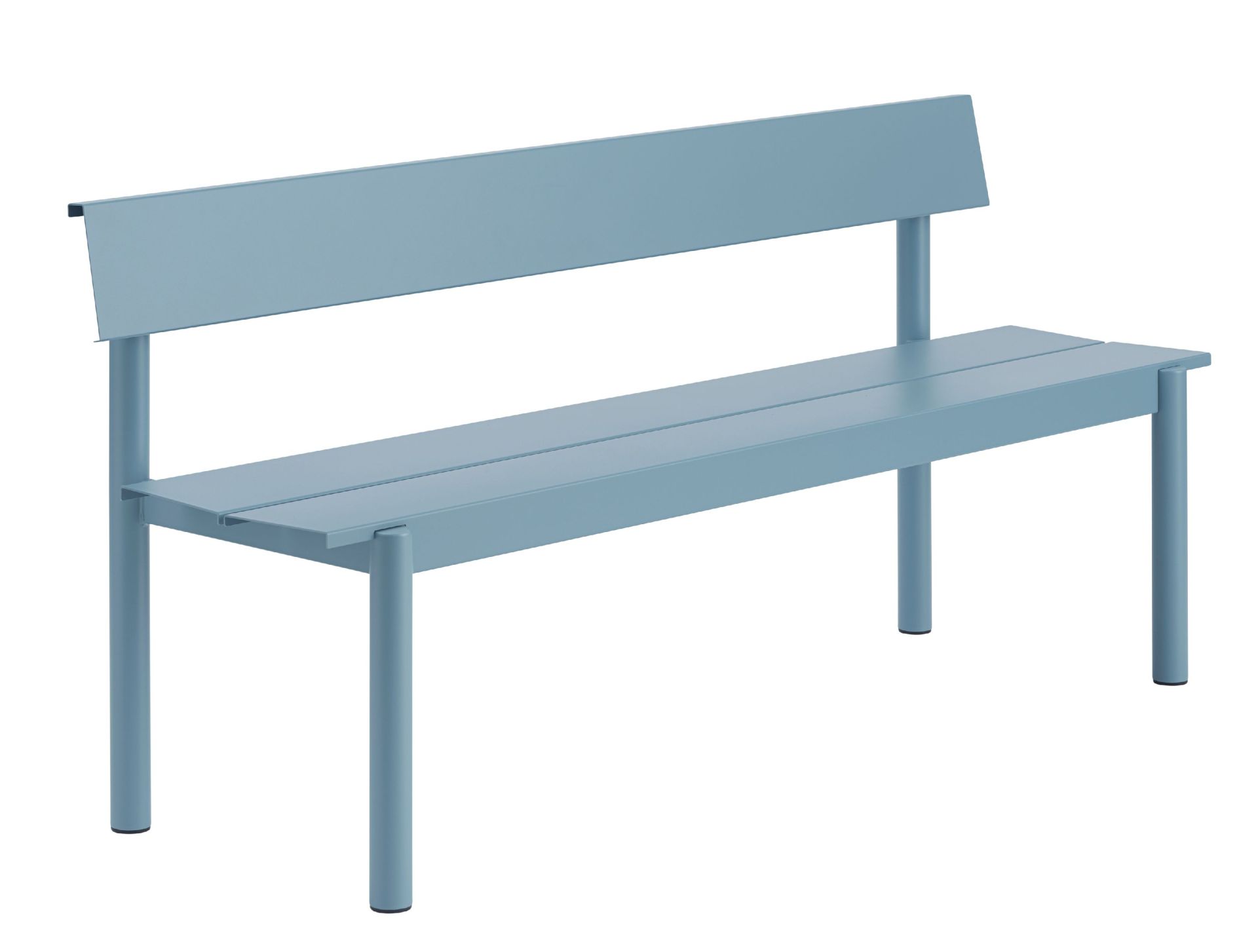 Linear Steel Bench: buitenbank met rugleuning 170 x 34 cm Muuto