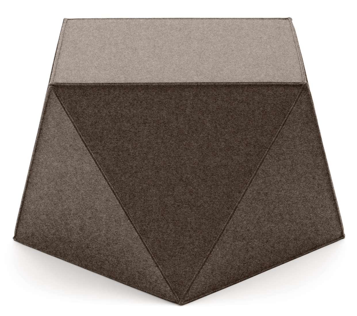 Diamond Sitzmöbel von HEY-SIGN by BWF Group, brauner Filzhocker in geometrischer Form, moderne Sitzgelegenheit.