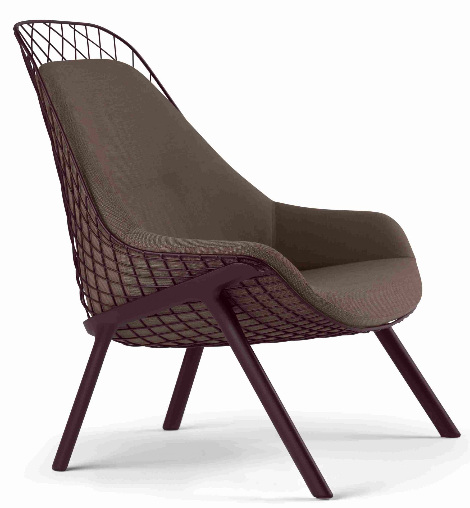 Gran Kobi Sessel 035 von Alias für den Außenbereich, braunes Metallgestell und Sitzfläche.