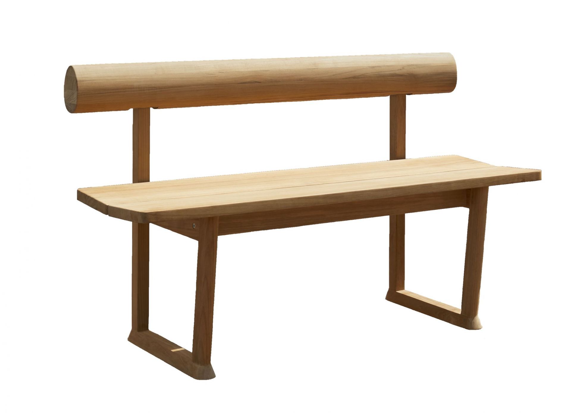 Banco Bank Teak Outdoor Bank von Skagerak: Moderne Gartenbank aus massivem Teakholz mit Rückenlehne.
