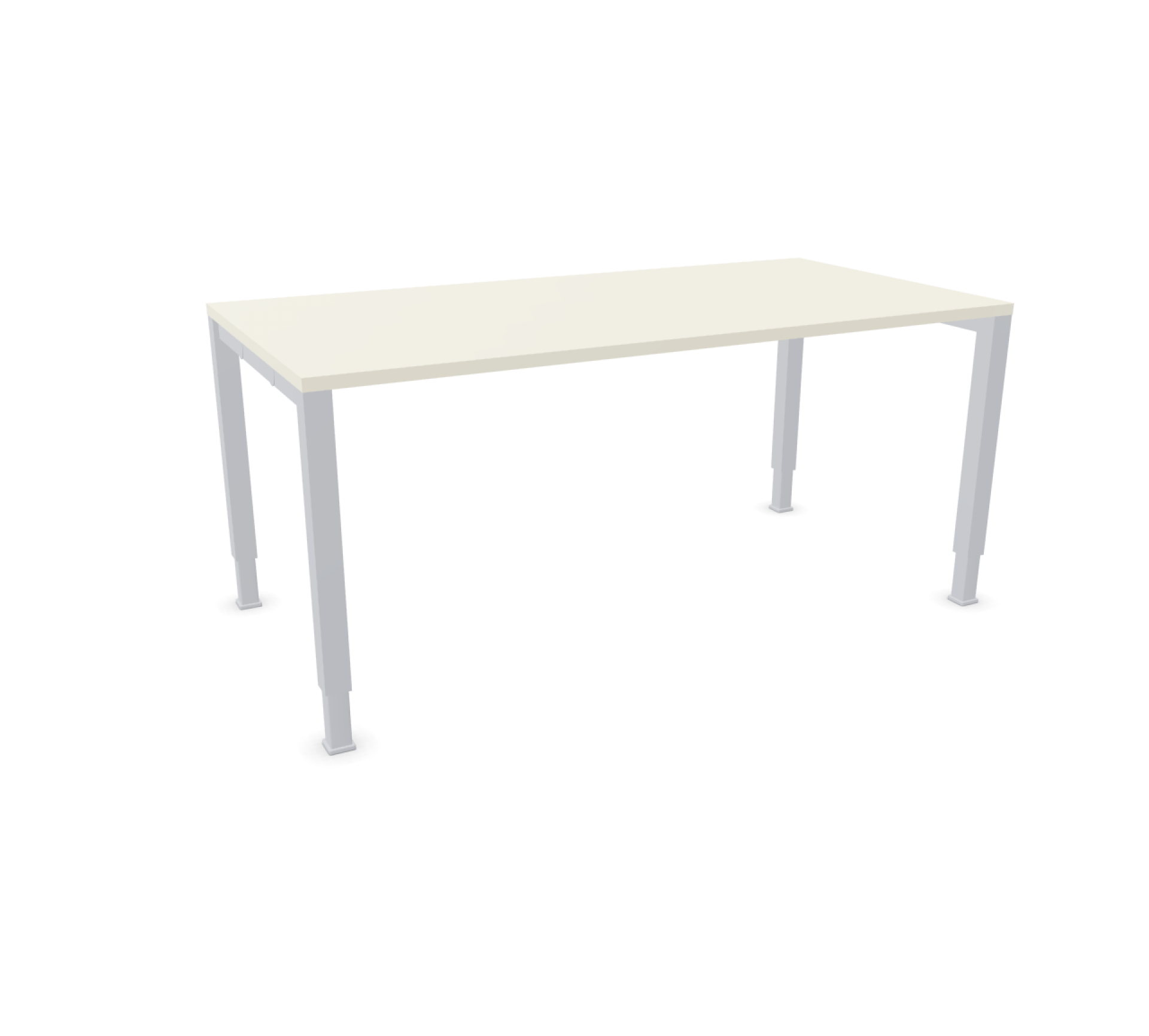 König+Neurath Schreibtisch: Höhenverstellbarer Bürotisch Basic mit heller Tischplatte und silbernen Beinen. Ergonomischer Arbeitsplatz.