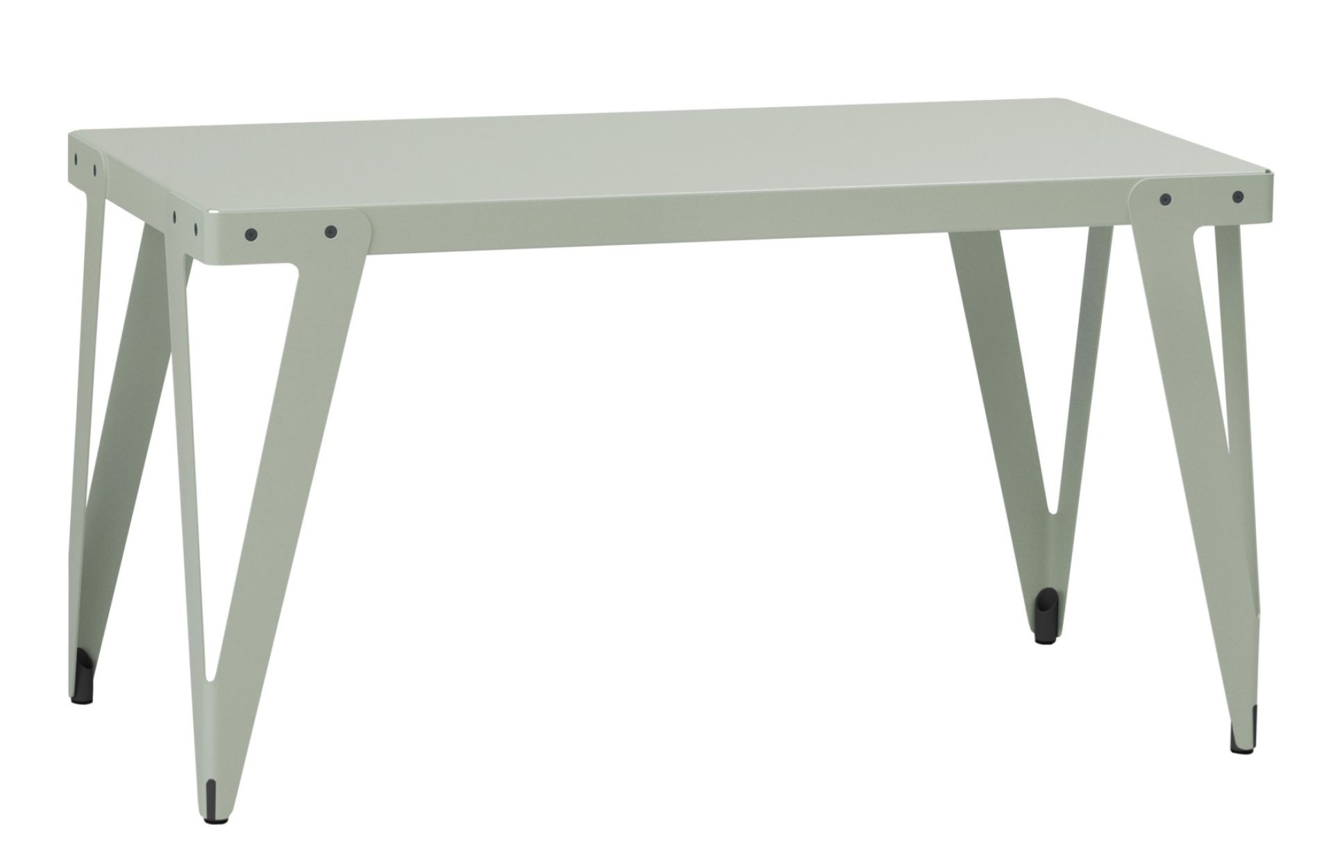 Lloyd Tisch Functionals: Moderner Esstisch oder Schreibtisch in Hellgrau mit minimalistischem Design und Metallgestell.