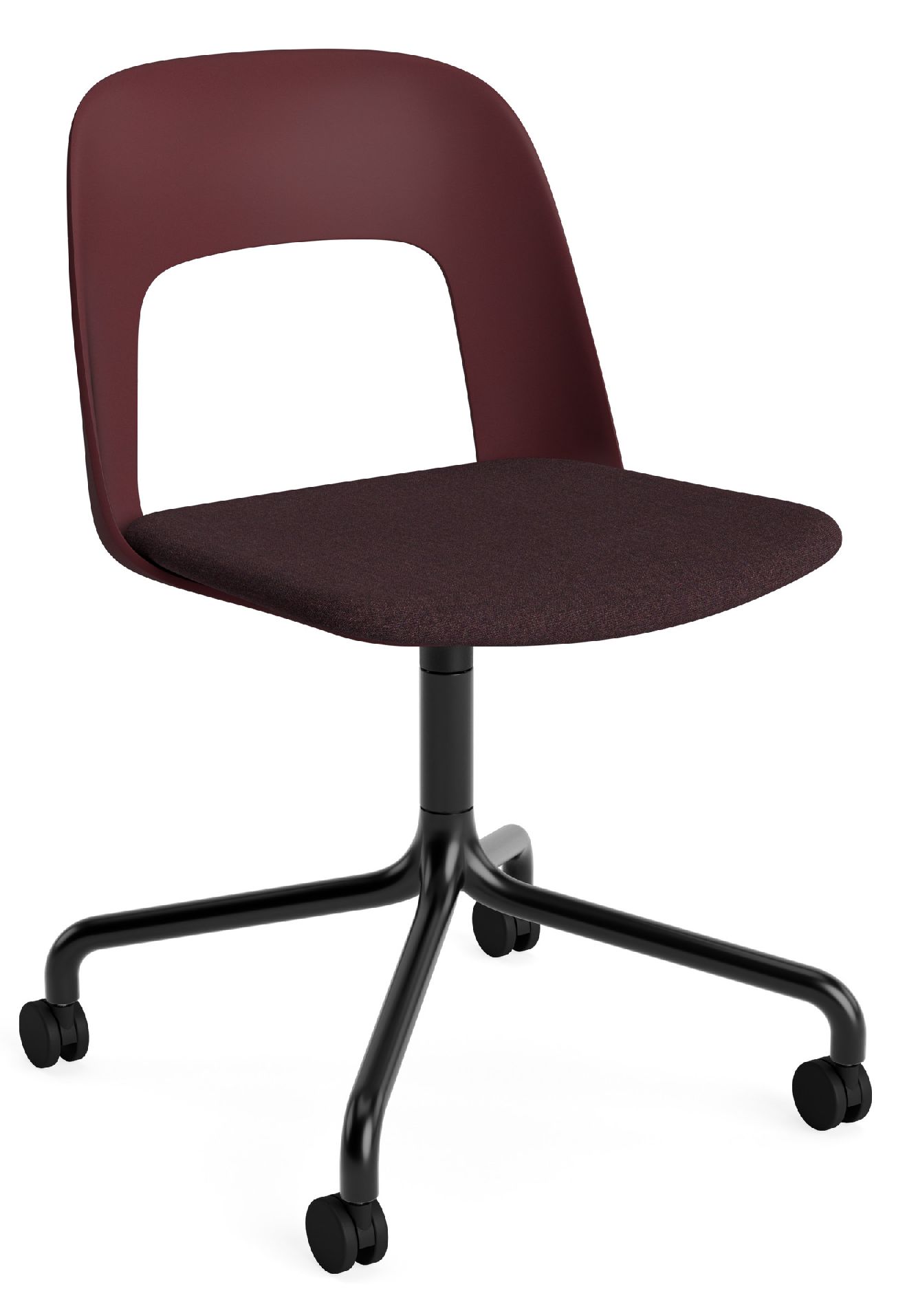 Layout Side Chair 163 draaistoel met vier poten van Hay