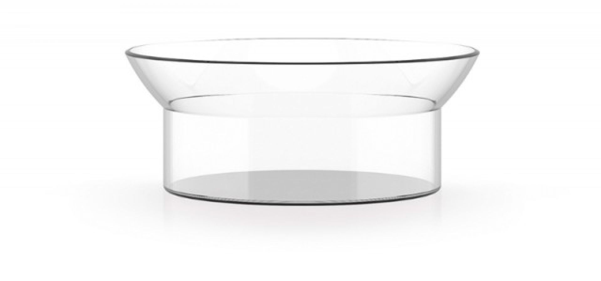 Wilhelm Abtropfschale von Philippi im Bauhaus Stil, transparente Glas-Abtropfschale für Küche und Tisch.