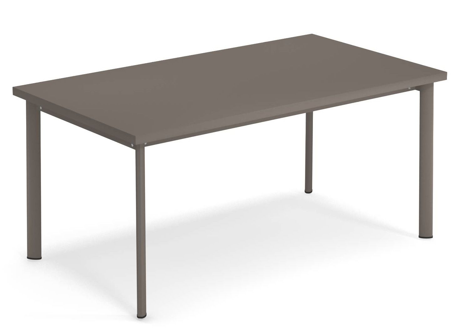 Star Tisch Outdoor von Emu, rechteckiger Gartentisch aus Metall in Taupe, moderne Outdoor-Möbel für Terrasse und Garten.